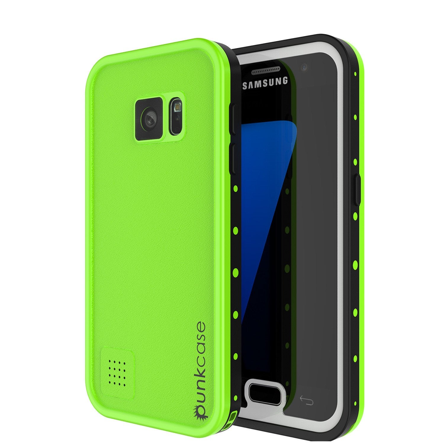 Galaxy S7 Waterproof Case PunkCase StudStar Light Green Thin 6.6ft Underwater IP68 Shock/DirtProof