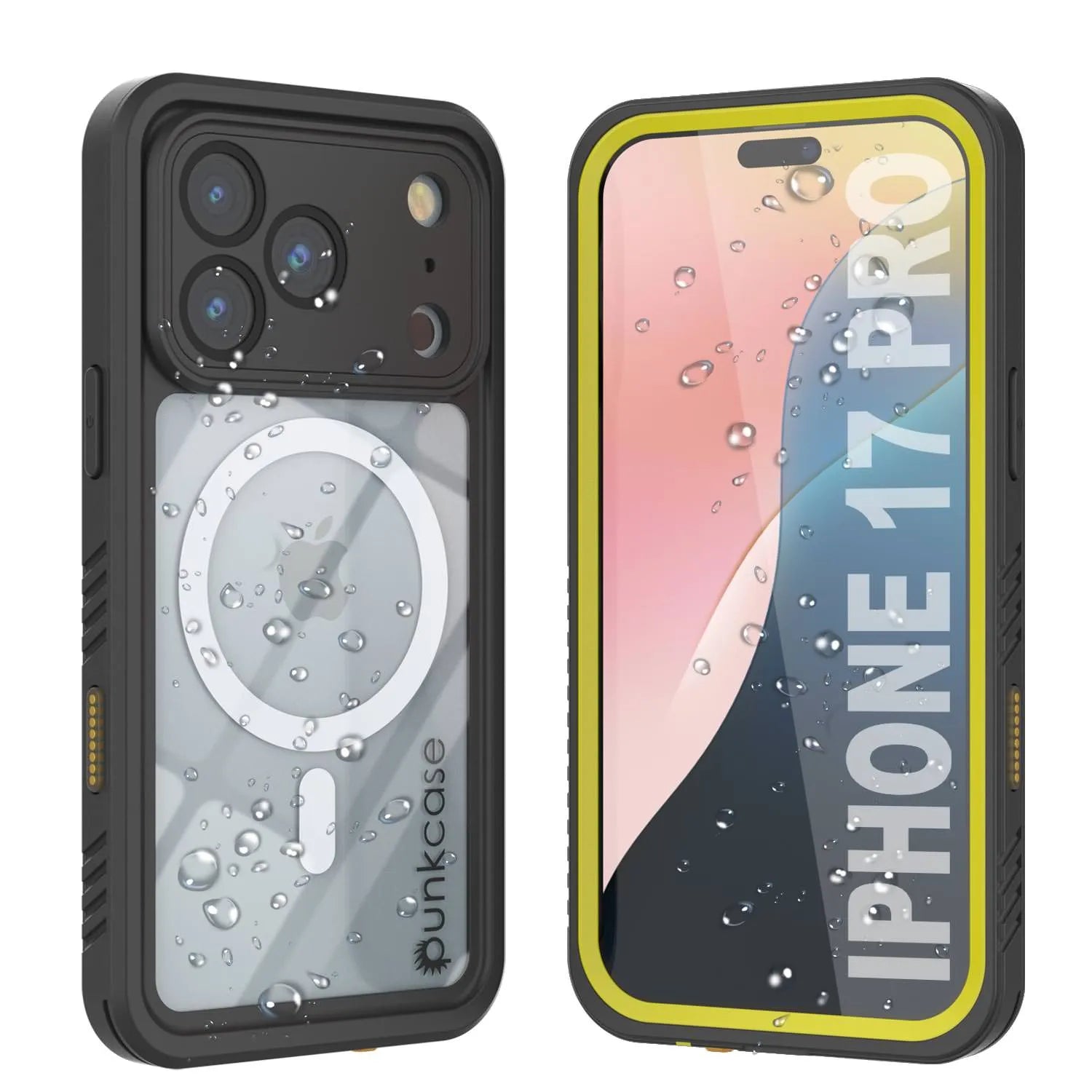 iPhone 17 Pro Waterproof Case, Punkcase [Extreme Series] Armor Cover W/ Built In Screen Protector [Yellow]