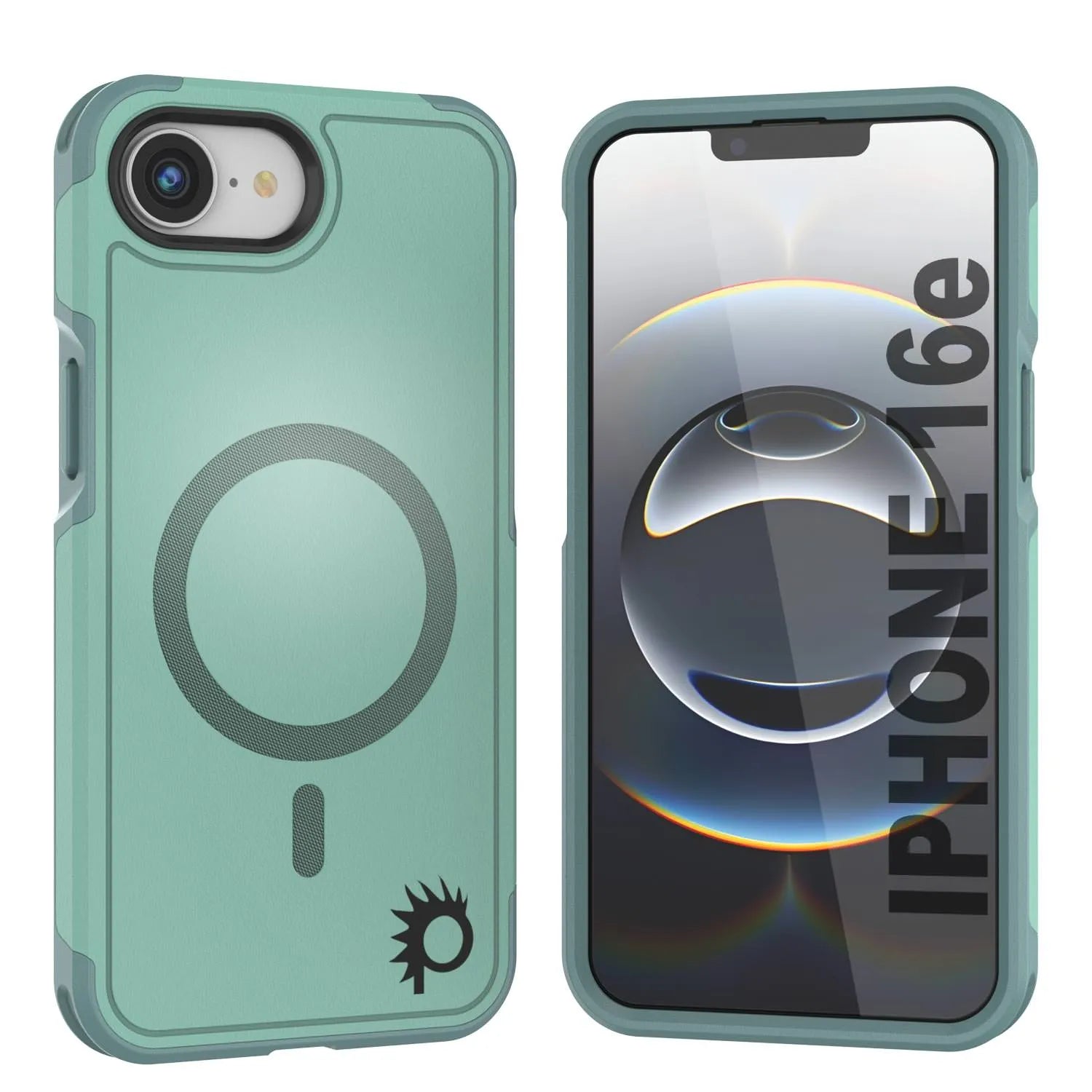 PunkCase iPhone 16e Case, [Spartan 2.0 Series] Clear Rugged Heavy Duty Cover W/Built in Screen Protector [teal]