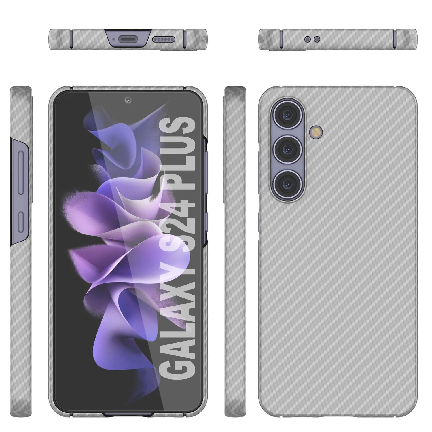 Galaxy S24 Plus Case, Punkcase CarbonShield, Heavy Duty & Ultra Thin Cover [shockproof][non slip] [White]