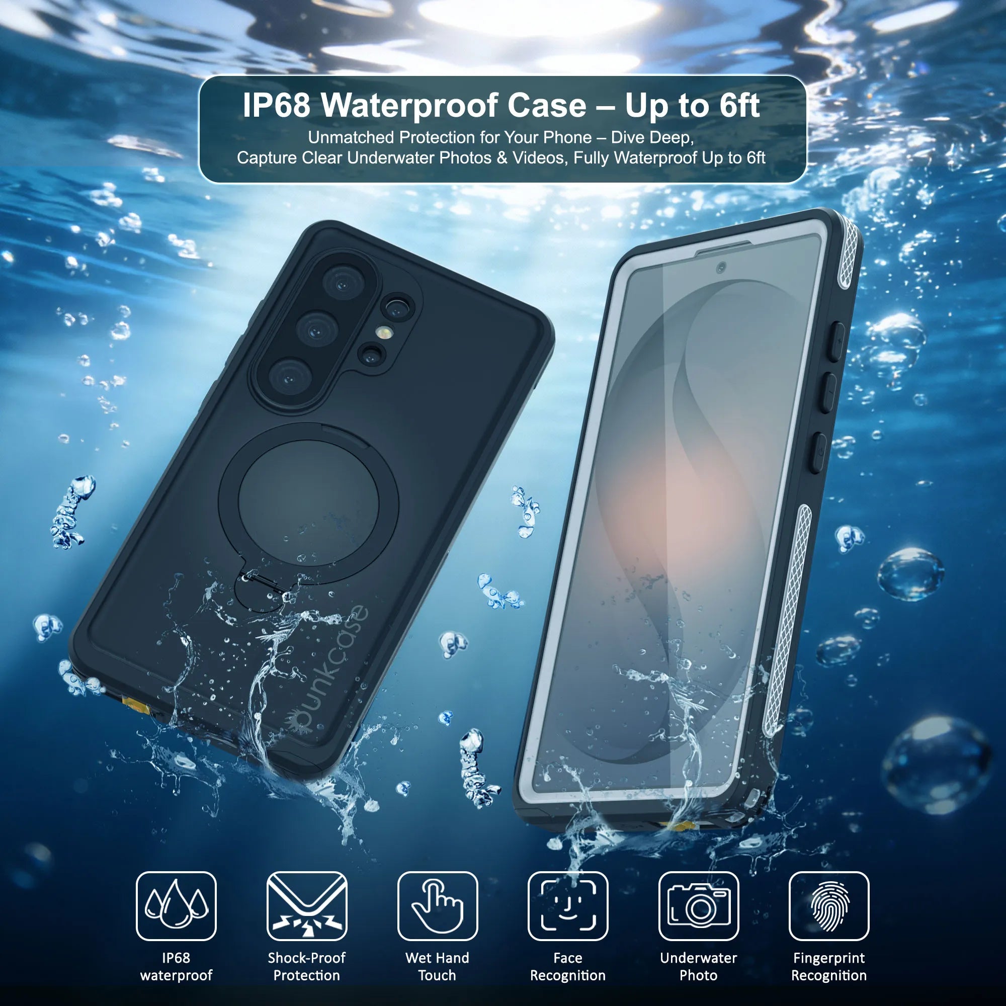 Galaxy S26 Ultra Waterproof Case [Kickstud 2.0 Series] Protective IP68 Cover W/Screen Protector & Kickstand [White]