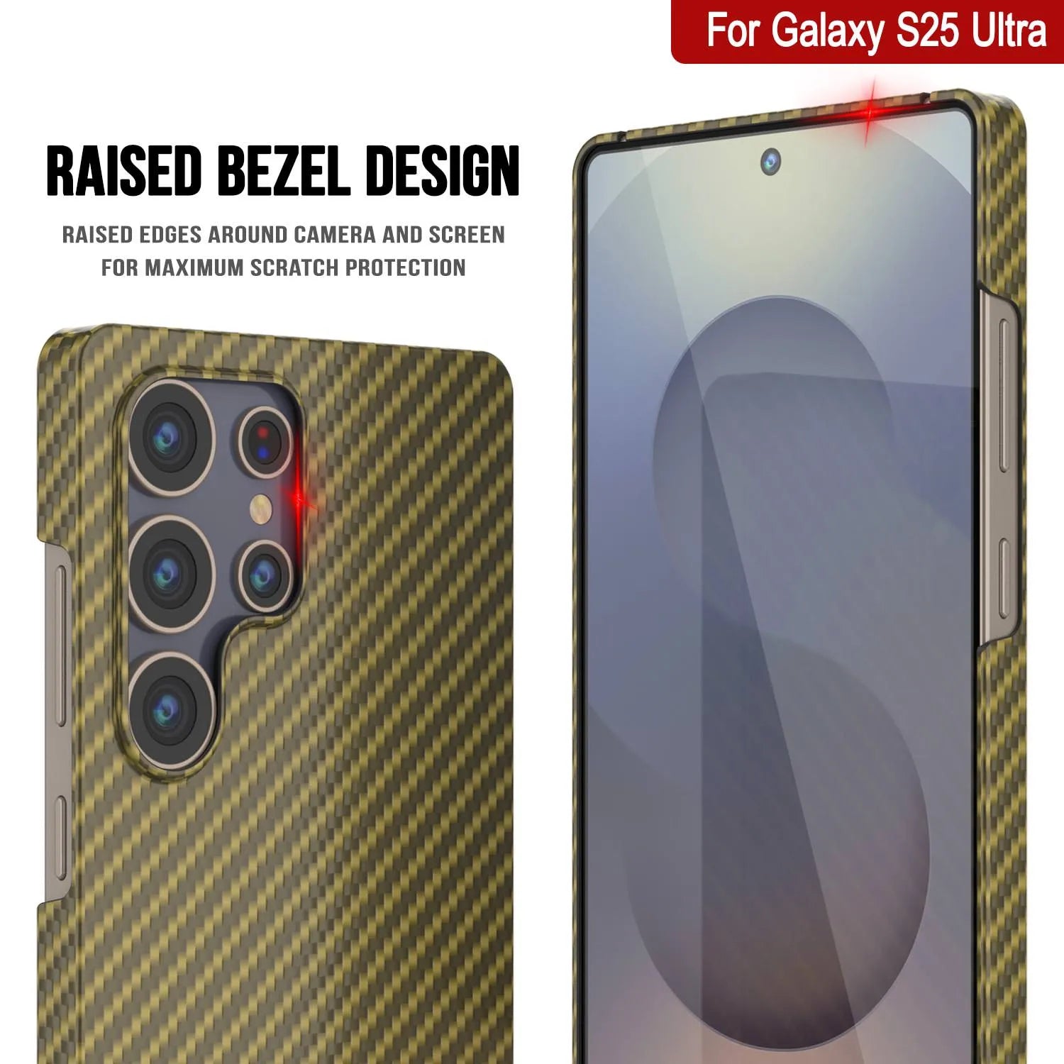 Punkcase Galaxy S25 Ultra Carbon Fiber Case [AramidShield Series] Ultra Slim & Light Kevlar [Rose]
