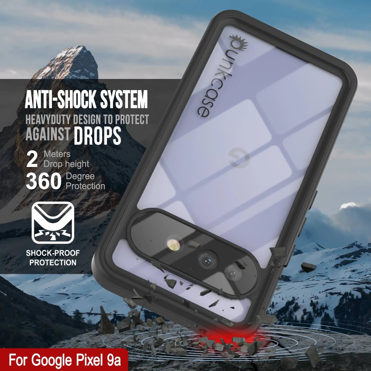 Google Pixel 9a Waterproof Case, Punkcase [Extreme Series] Armor Cover W/ Built In Screen Protector [White]