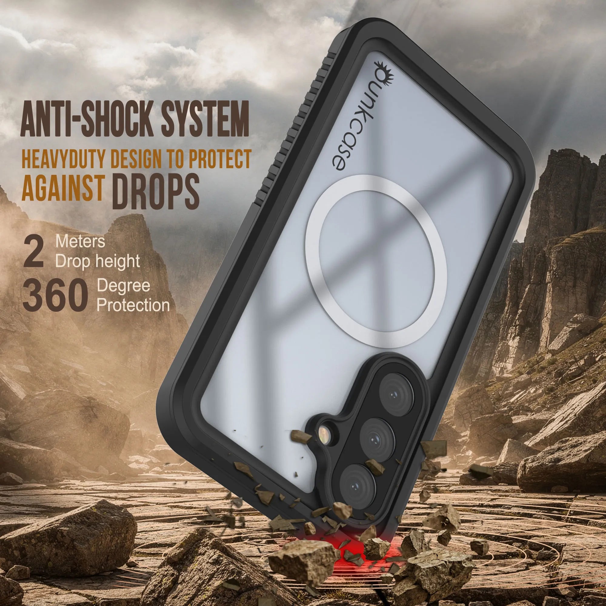 Galaxy S26 Waterproof Case, Punkcase [Extreme Mag Series] Armor Cover W/ Built In Screen Protector [Grey]