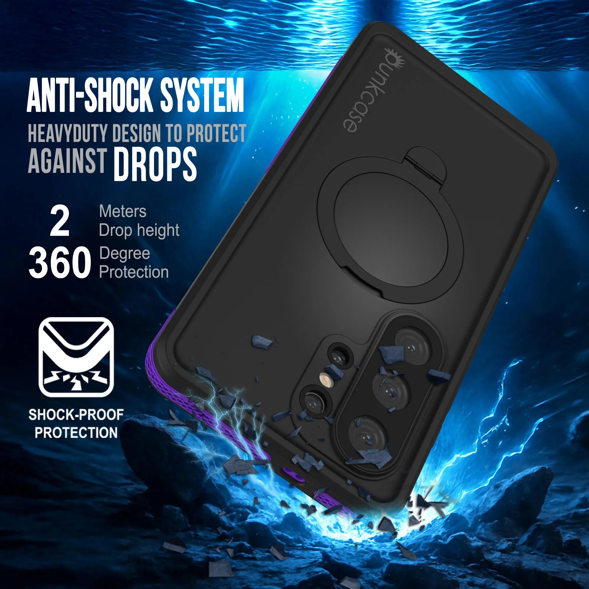 Galaxy S26 Ultra Waterproof Case [Kickstud 2.0 Series] Protective IP68 Cover W/Screen Protector & Kickstand [Purple]