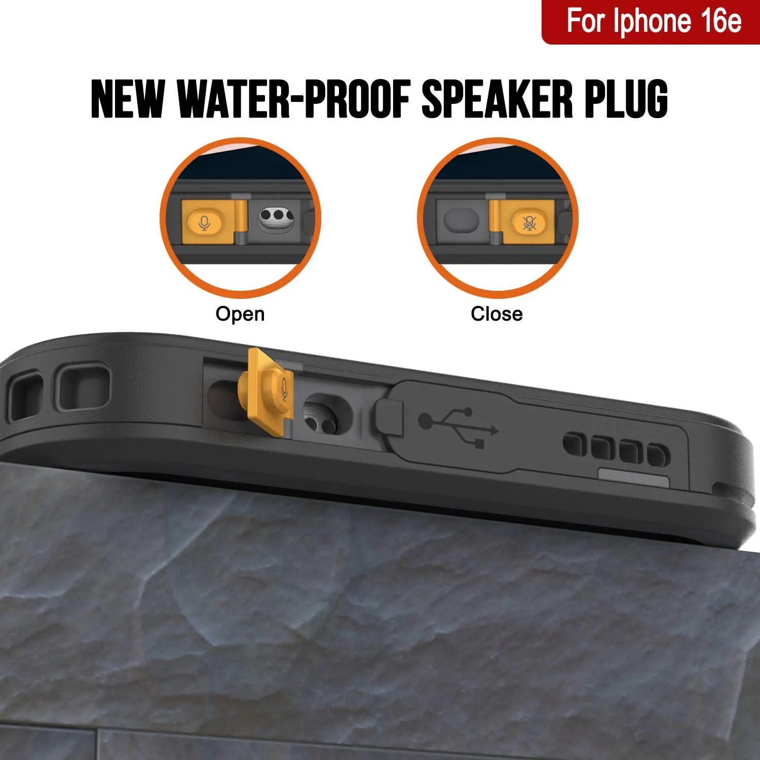 iPhone 16e  Waterproof Case, Punkcase [Extreme Mag Series] Armor Cover W/ Built In Screen Protector [Yellow]