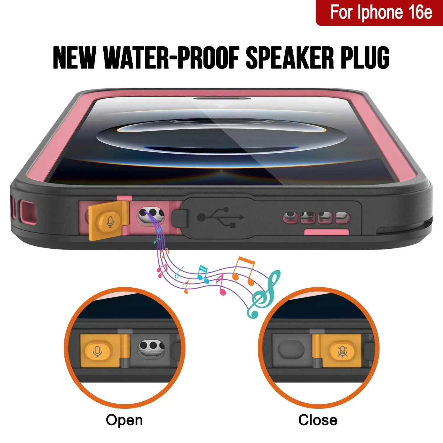 iPhone 16e Waterproof Case, Punkcase [Extreme Series] Armor Cover W/ Built In Screen Protector [Pink]