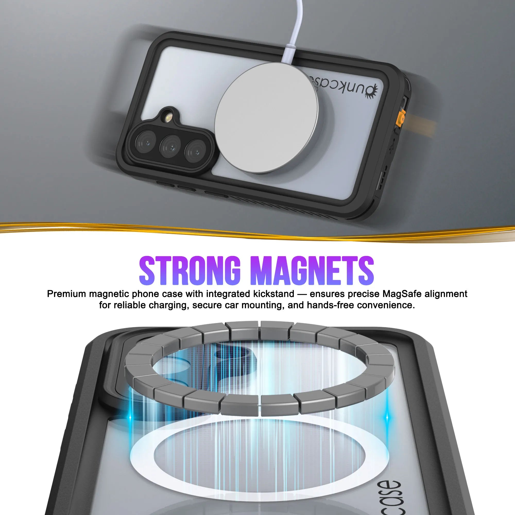 Galaxy S26 Waterproof Case, Punkcase [Extreme Mag Series] Armor Cover W/ Built In Screen Protector [Grey]