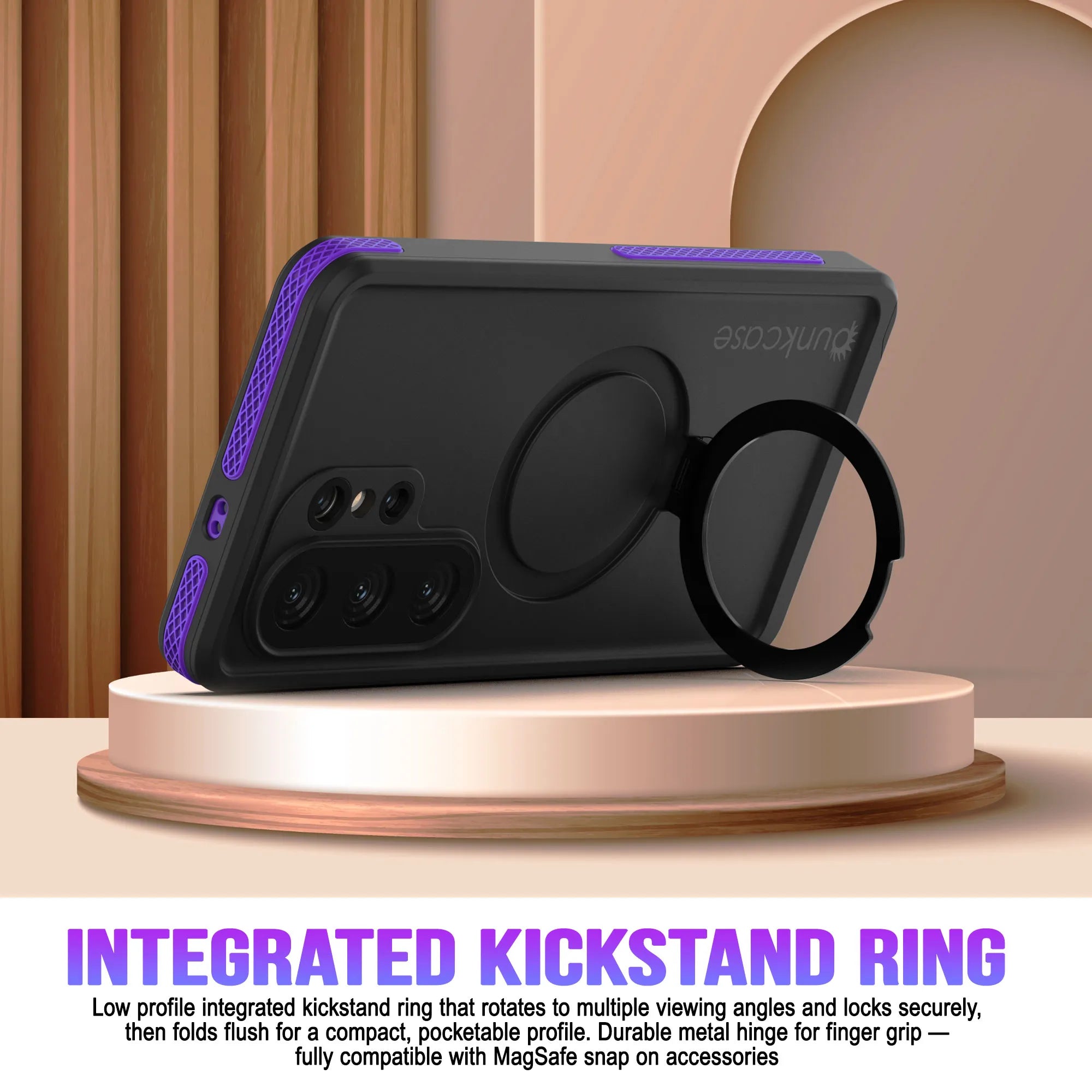 Galaxy S26 Ultra Waterproof Case [Kickstud 2.0 Series] Protective IP68 Cover W/Screen Protector & Kickstand [Purple]