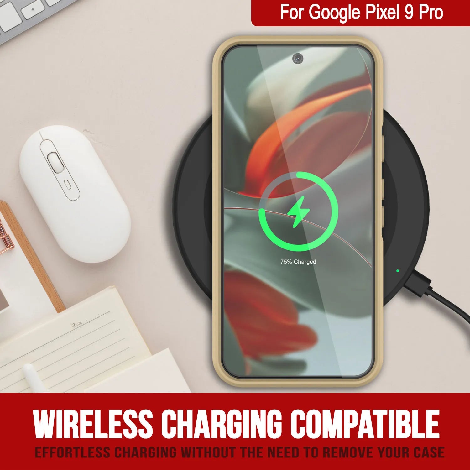 PunkCase Google Pixel 9 Pro Case, [Spartan 2.0 Series] Clear Rugged Heavy Duty Cover W/Built in Screen Protector [Yellow]