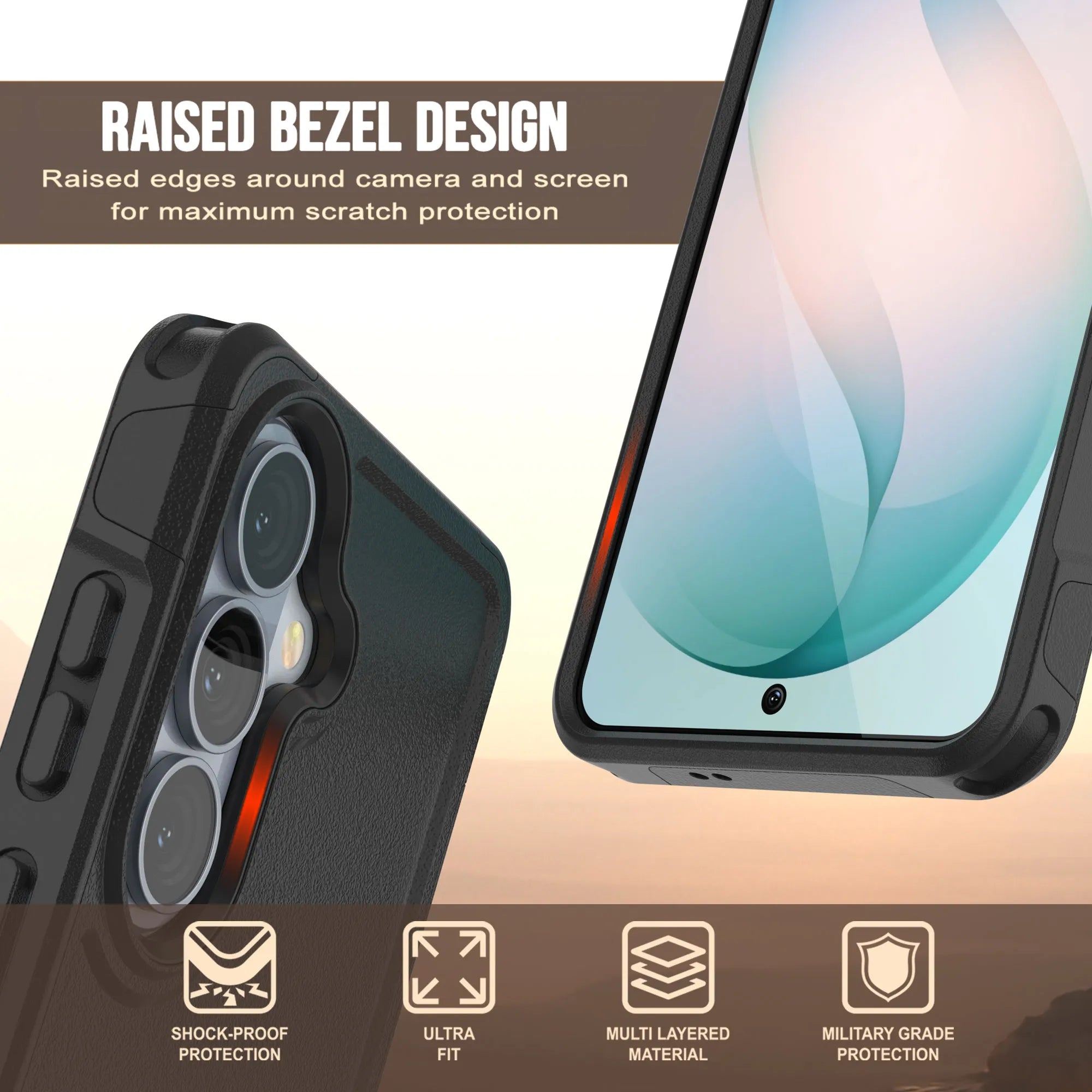 PunkCase Galaxy S26+ Plus Case, [Spartan 2.0 Series] Clear Rugged Heavy Duty Cover [Black]