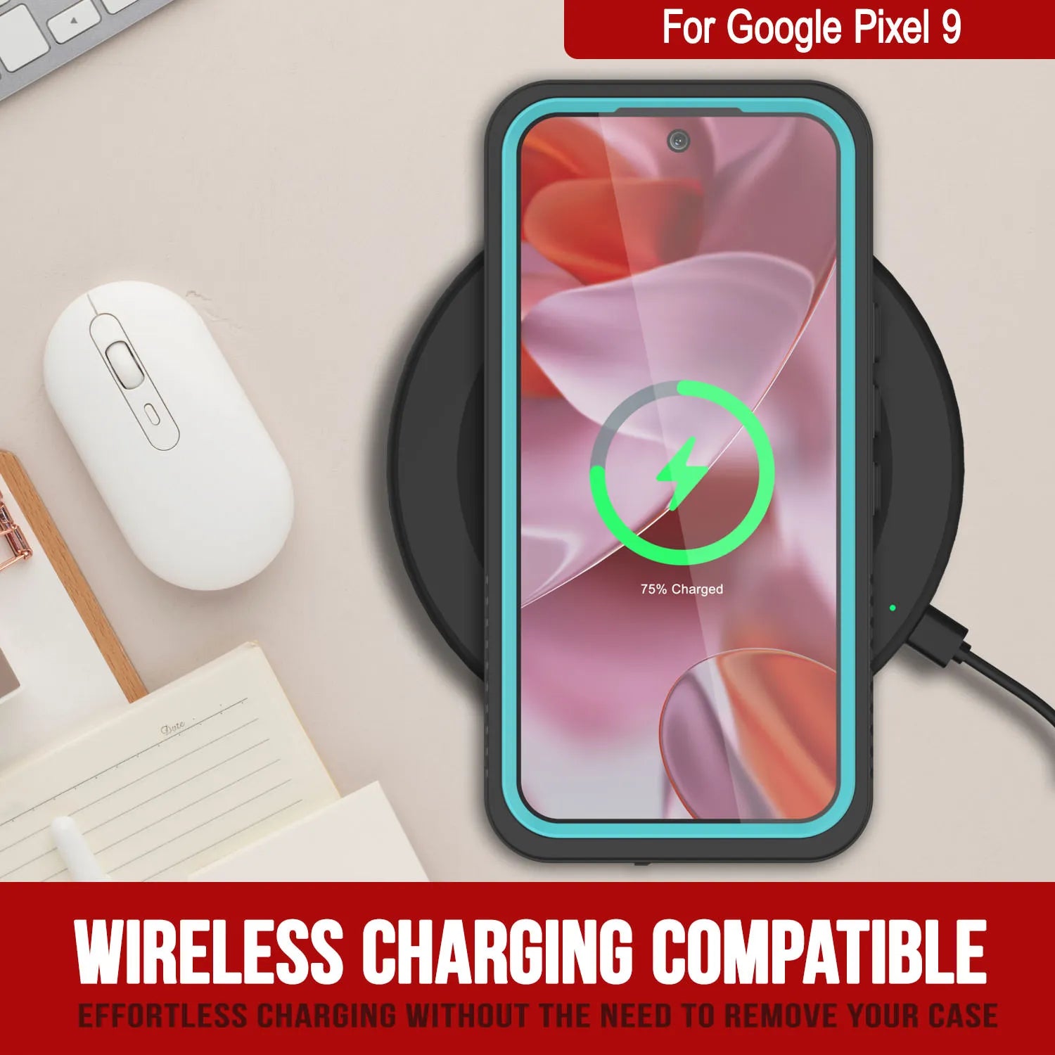 Google Pixel 9  Waterproof Case, Punkcase [Extreme Series] Armor Cover W/ Built In Screen Protector [Teal]