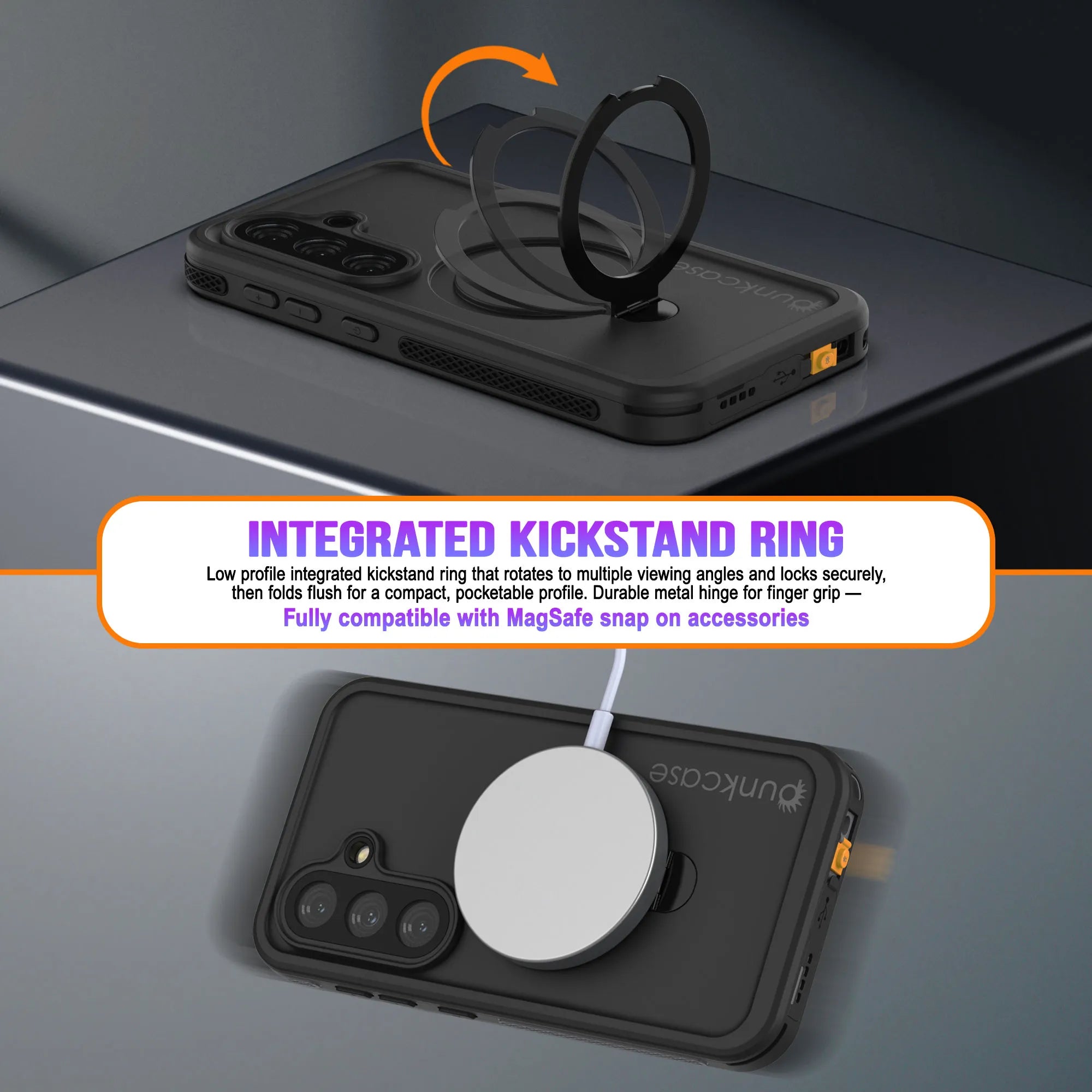 Galaxy S26 Waterproof Case [Kickstud 2.0 Series] Protective IP68 Cover W/Screen Protector & Kickstand [Black]