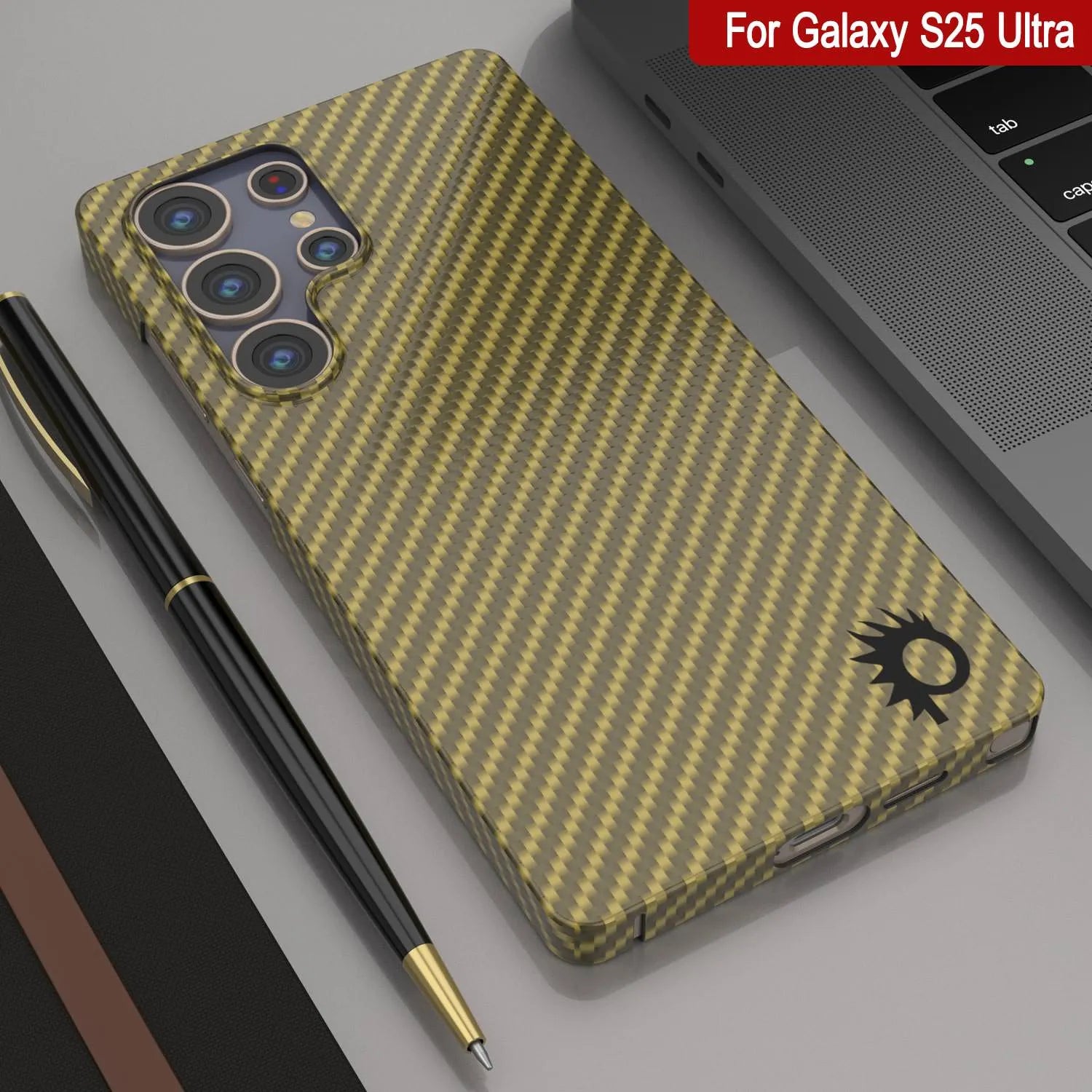 Punkcase Galaxy S25 Ultra Carbon Fiber Case [AramidShield Series] Ultra Slim & Light Kevlar [Rose]