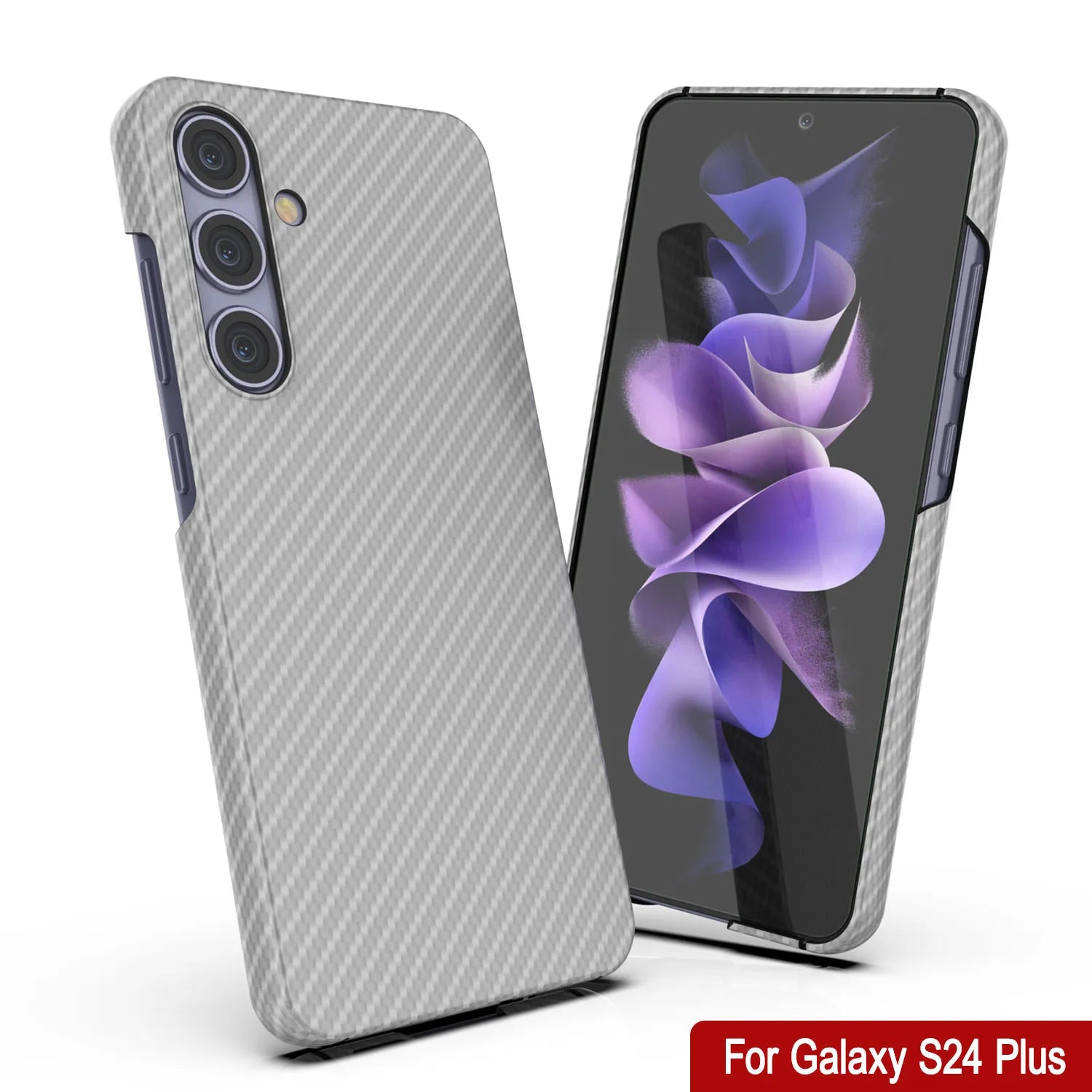 Galaxy S24 Plus Case, Punkcase CarbonShield, Heavy Duty & Ultra Thin Cover [shockproof][non slip] [White]