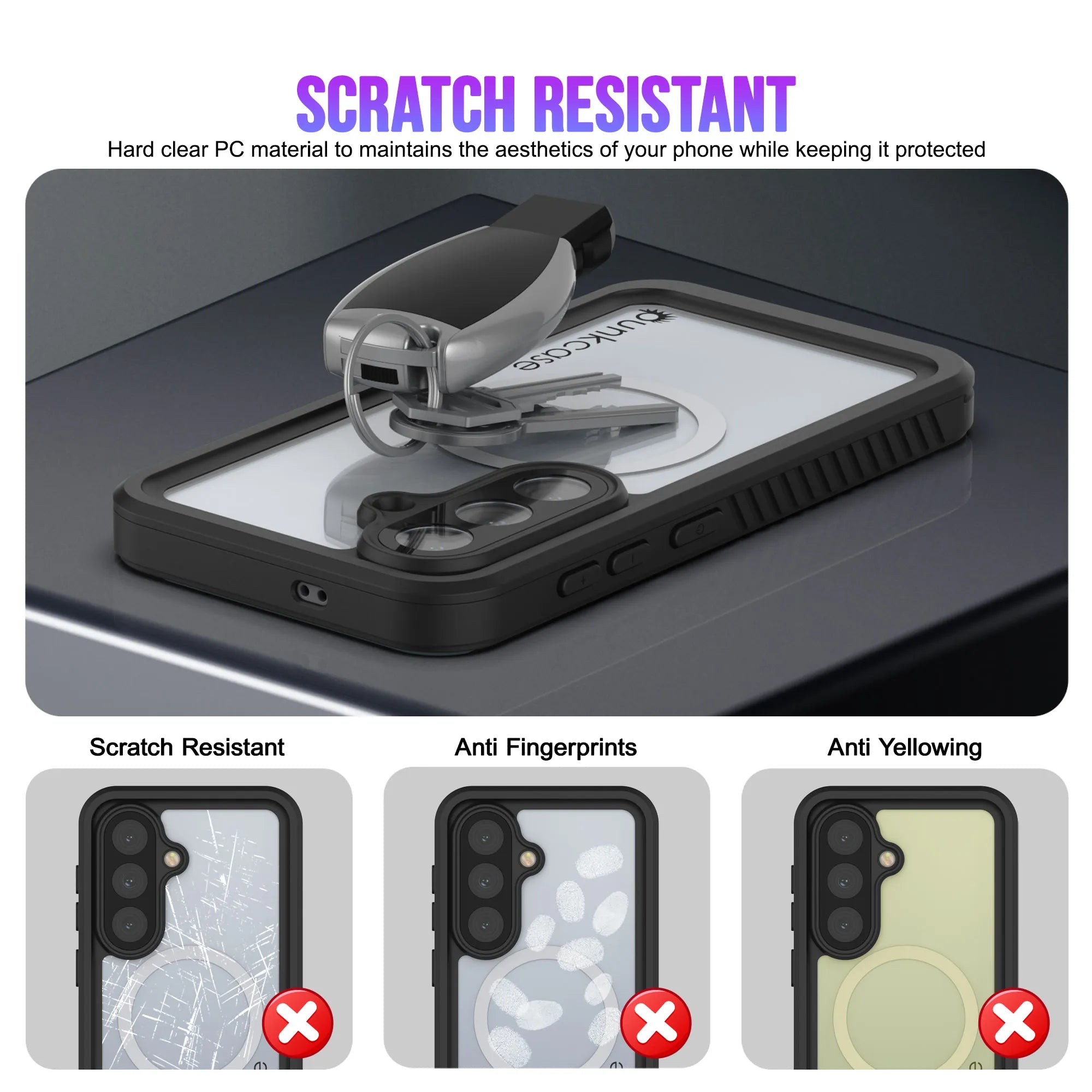Galaxy S26 Waterproof Case, Punkcase [Extreme Mag Series] Armor Cover W/ Built In Screen Protector [Grey]