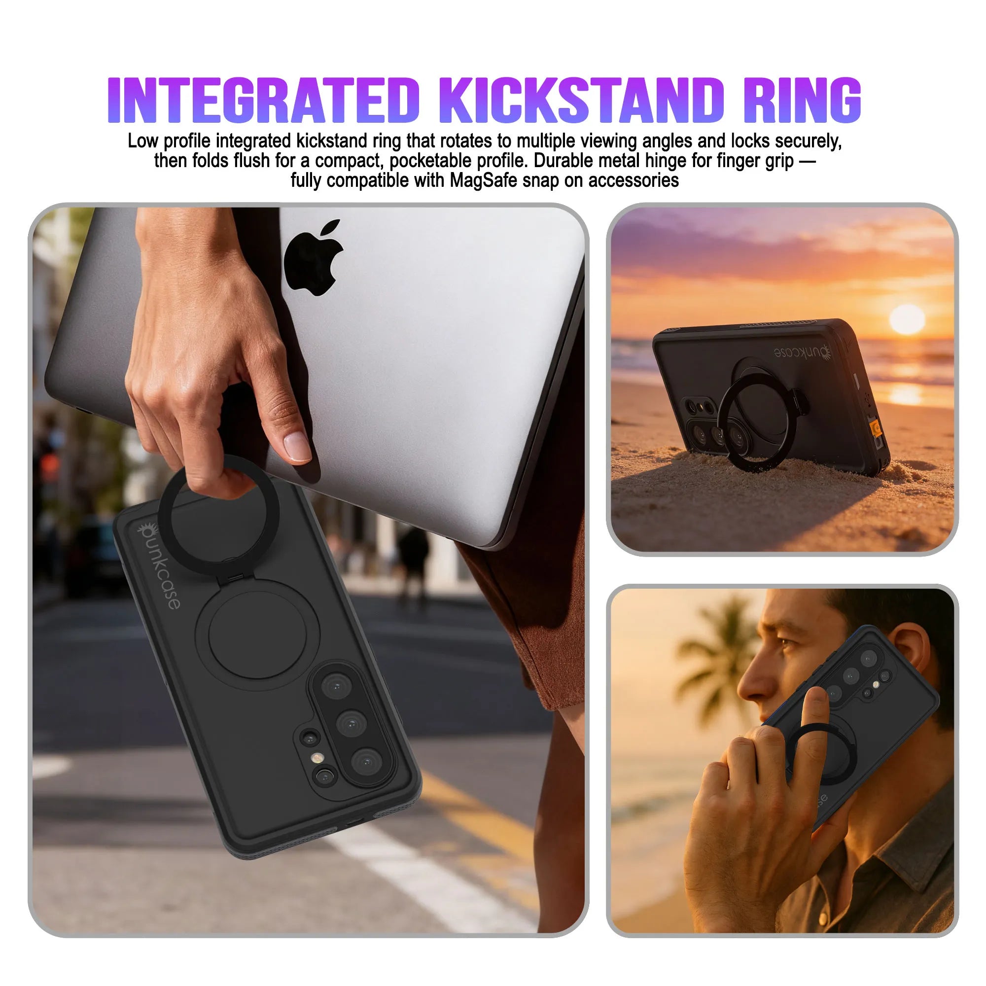 Galaxy S26 Ultra Waterproof Case [Kickstud 2.0 Series] Protective IP68 Cover W/Screen Protector & Kickstand [Purple]