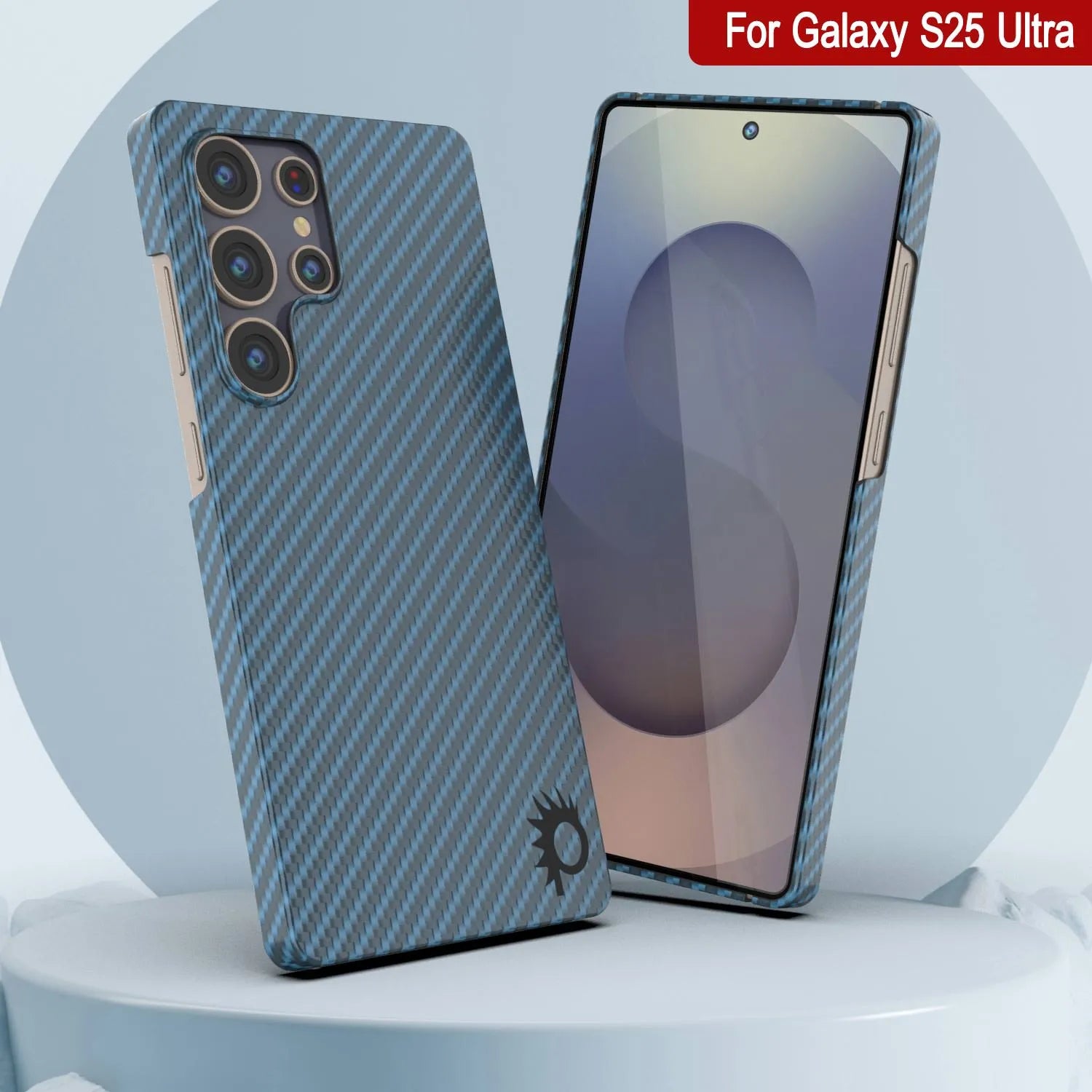 Punkcase Galaxy S25 Ultra Carbon Fiber Case [AramidShield Series] Ultra Slim & Light Kevlar [Blue]