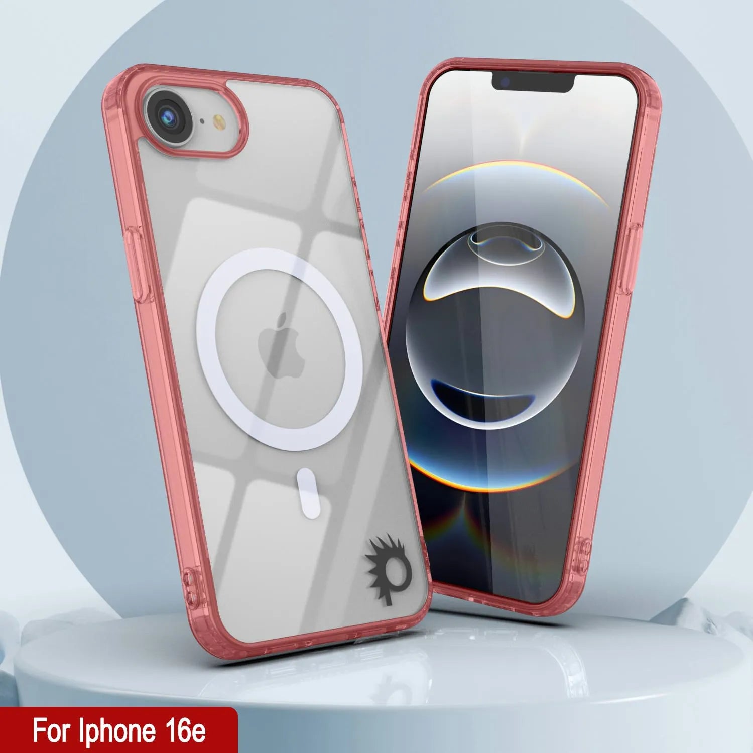 Punkcase iPhone 16e Magnetic Wireless Charging Case [ClearMag Series][Red]