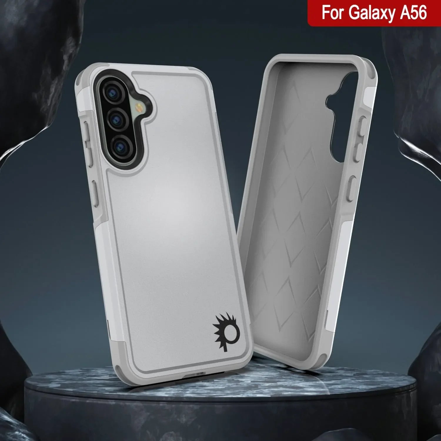 PunkCase Galaxy A56 Case, [Spartan 2.0 Series] Clear Rugged Heavy Duty Cover [White]
