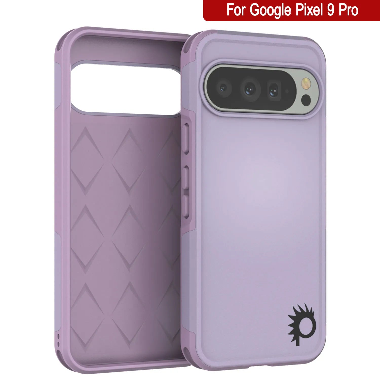 PunkCase Google Pixel 9 Pro Case, [Spartan 2.0 Series] Clear Rugged Heavy Duty Cover W/Built in Screen Protector [Lilac]