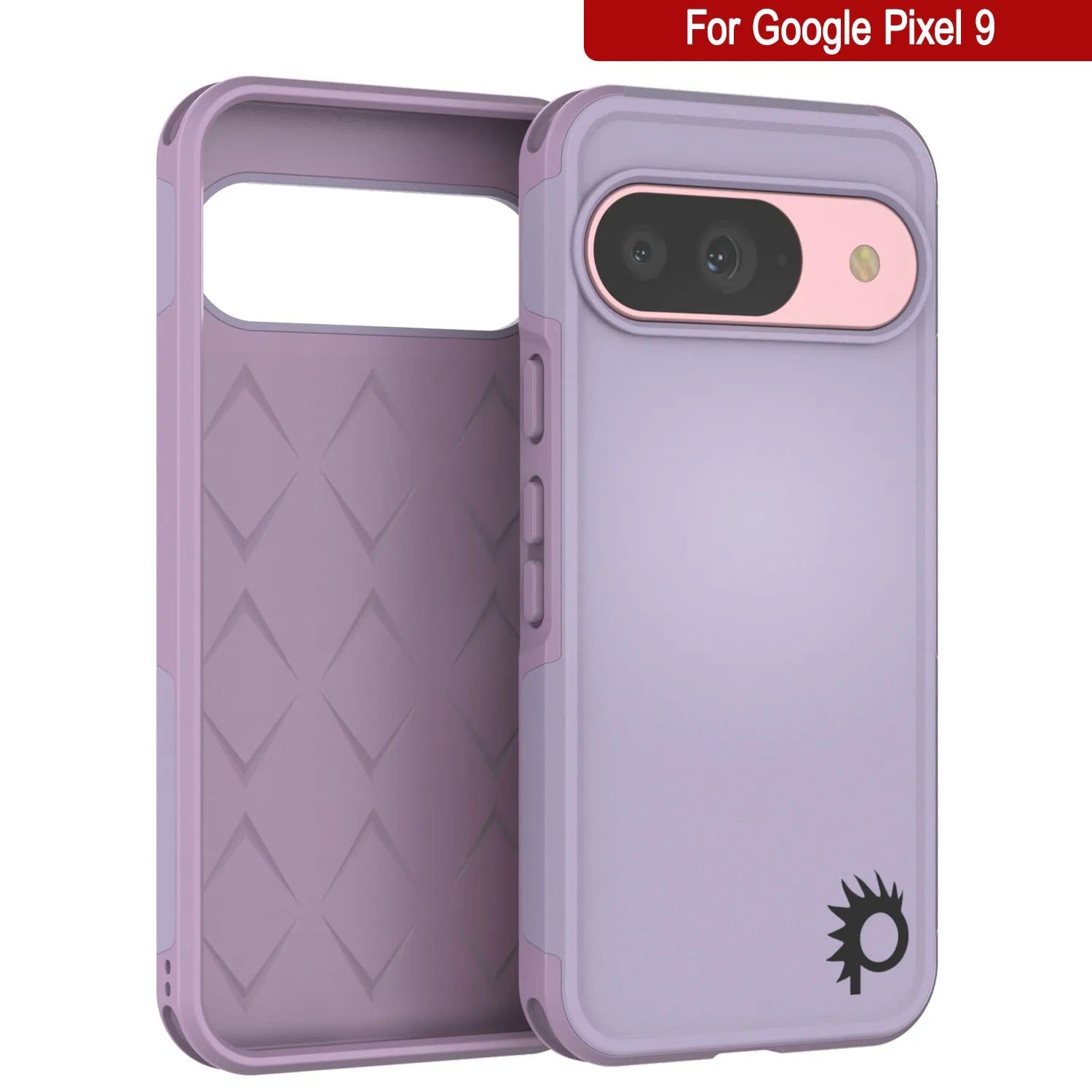 PunkCase Google Pixel 9 Case, [Spartan 2.0 Series] Clear Rugged Heavy Duty Cover W/Built in Screen Protector [Lilac]