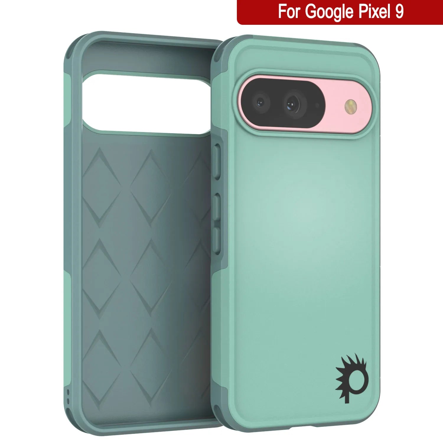 PunkCase Google Pixel 9 Case, [Spartan 2.0 Series] Clear Rugged Heavy Duty Cover W/Built in Screen Protector [Teal]