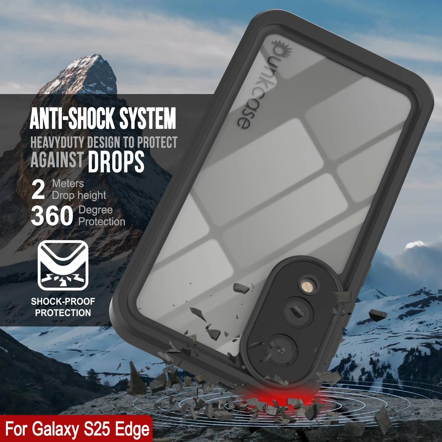 Galaxy S25 Edge Water/ Shockproof [Extreme Series] With Screen Protector Case [Black]