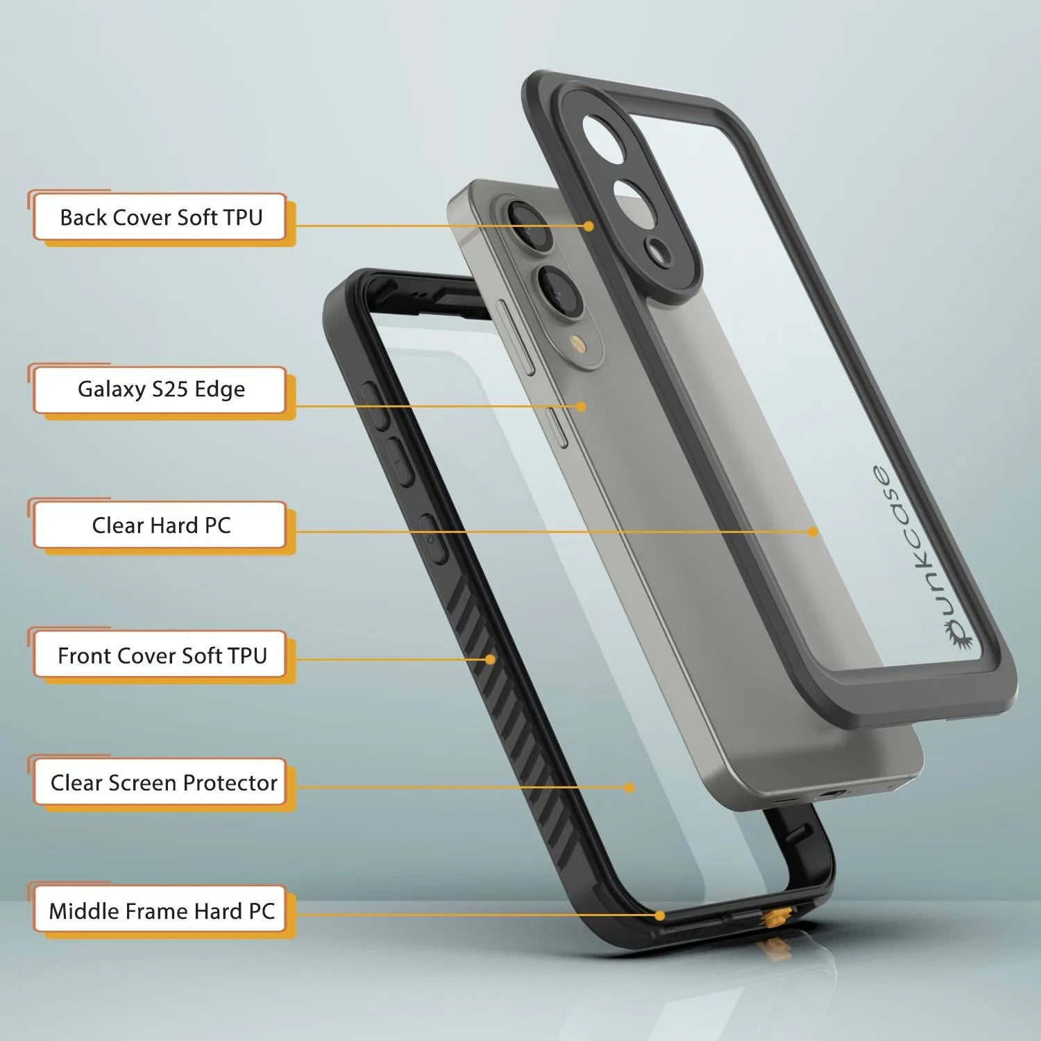 Galaxy S25 Edge Water/ Shockproof [Extreme Series] With Screen Protector Case [Black]