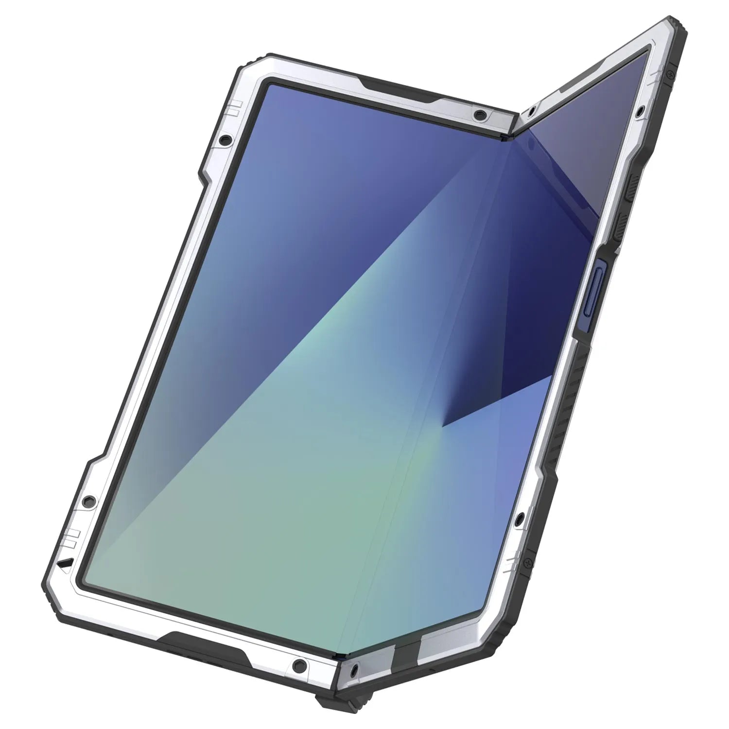 Galaxy Z Fold7 Metal Case, Heavy Duty Military Grade Armor Cover Full Body Hard [White]