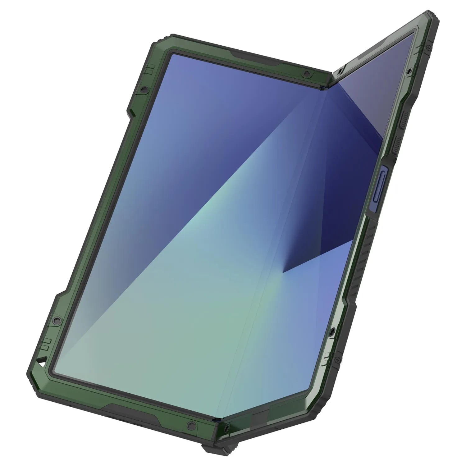 Galaxy Z Fold7 Metal Case, Heavy Duty Military Grade Armor Cover Full Body Hard [Dark Green]