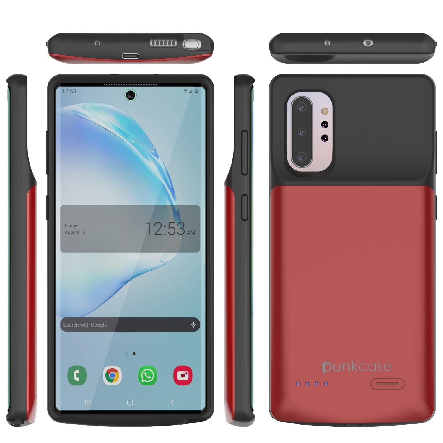 Galaxy Note 10+ Plus 6000mAH Battery Charger W/ USB Port Slim Case [Red]