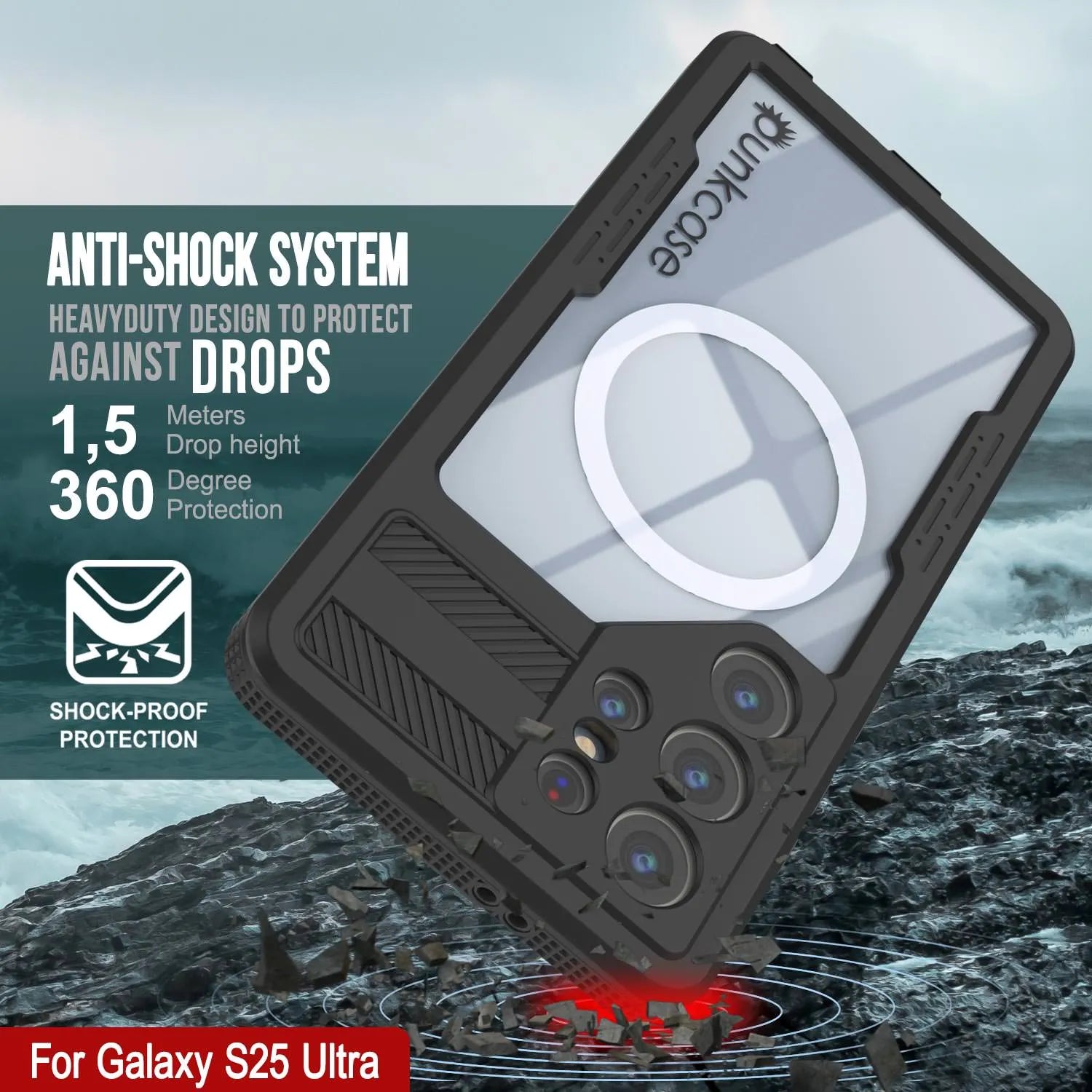Galaxy S25 Ultra Waterproof Case [Alpine 2.0 Series] [Slim Fit] [IP68 Certified] [Shockproof] [Black]