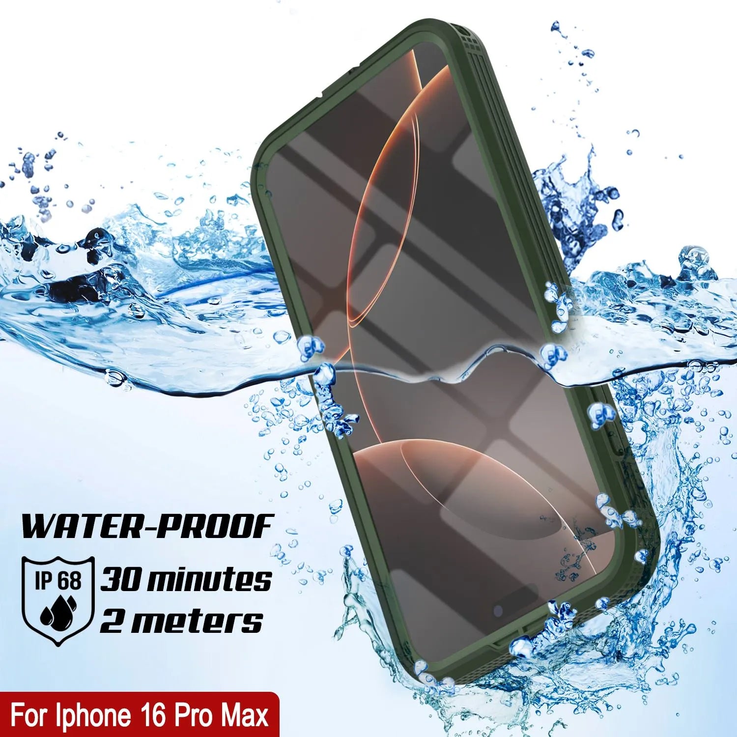 iPhone 16 Pro Max Waterproof Case [Alpine 2.0 Series] [Slim Fit] [IP68 Certified] [Shockproof] [Light Green]