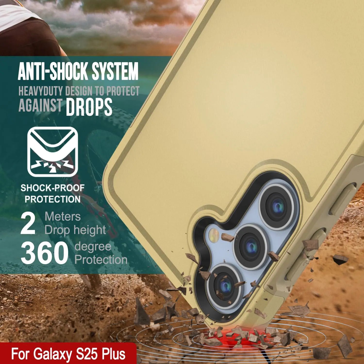 PunkCase Galaxy S25+ Plus Case, [Spartan 2.0 Series] Clear Rugged Heavy Duty Cover [Yellow]