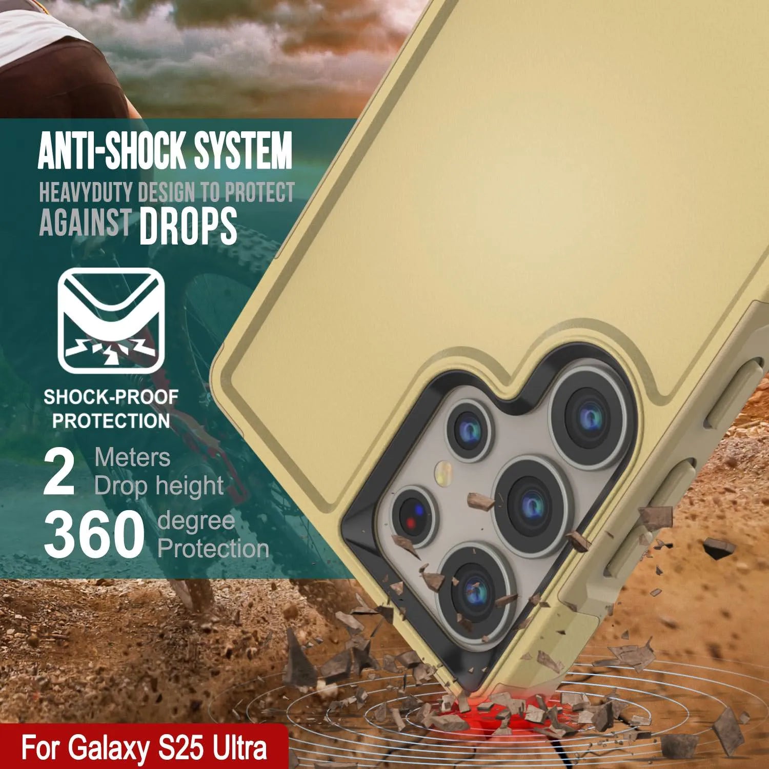PunkCase Galaxy S25 Ultra Case, [Spartan 2.0 Series] Clear Rugged Heavy Duty Cover [Yellow]