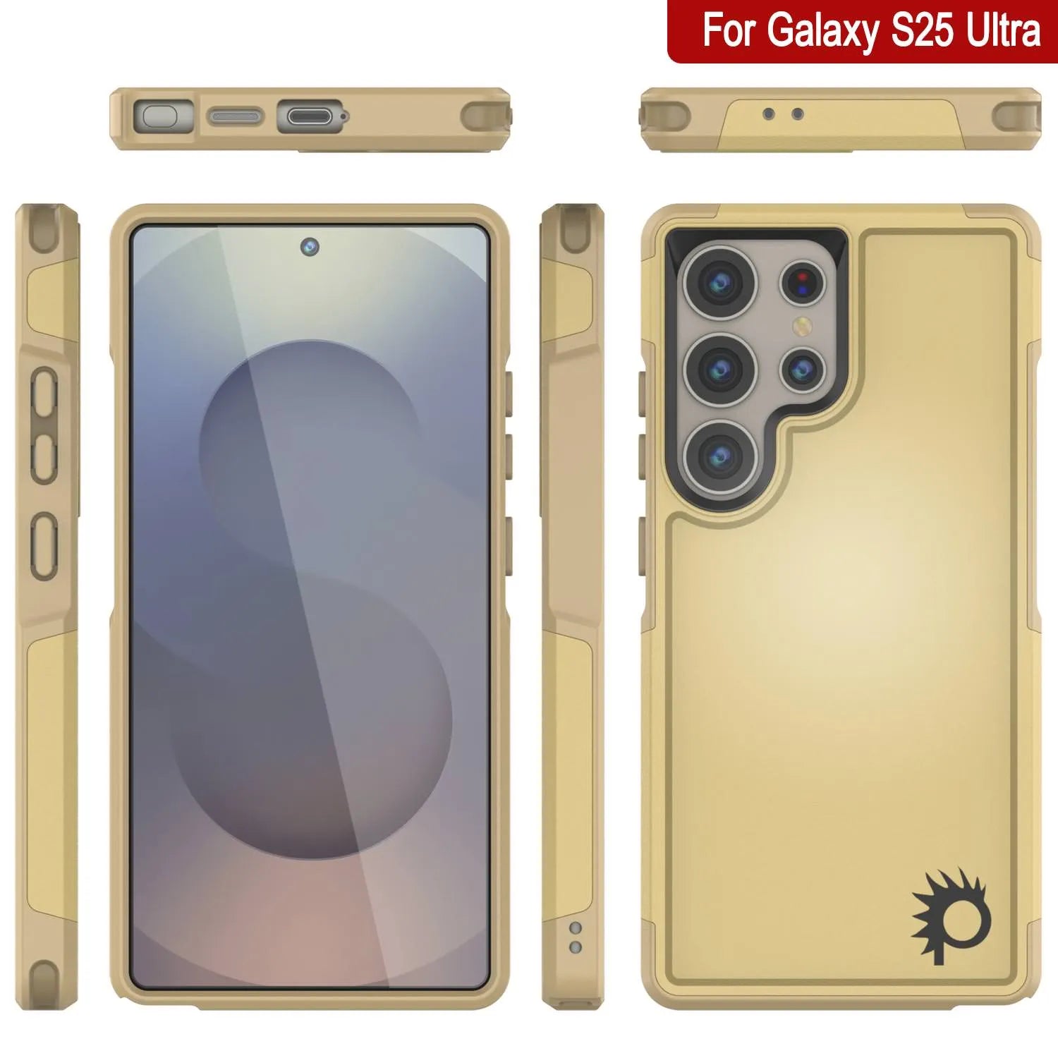PunkCase Galaxy S25 Ultra Case, [Spartan 2.0 Series] Clear Rugged Heavy Duty Cover [Yellow]