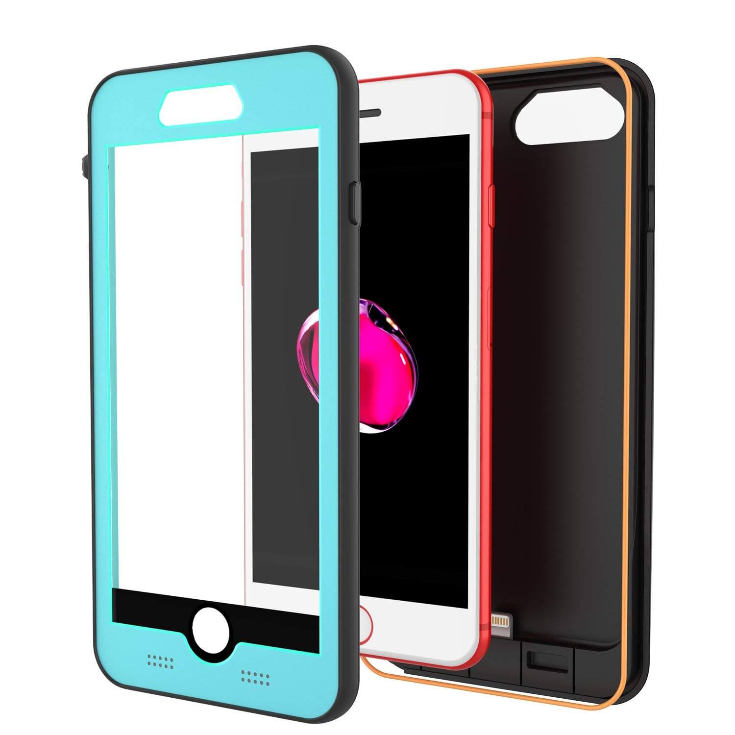 PunkJuice iPhone 7+Plus Battery Case Teal - Waterproof Slim Power Juice Bank with 4300mAh