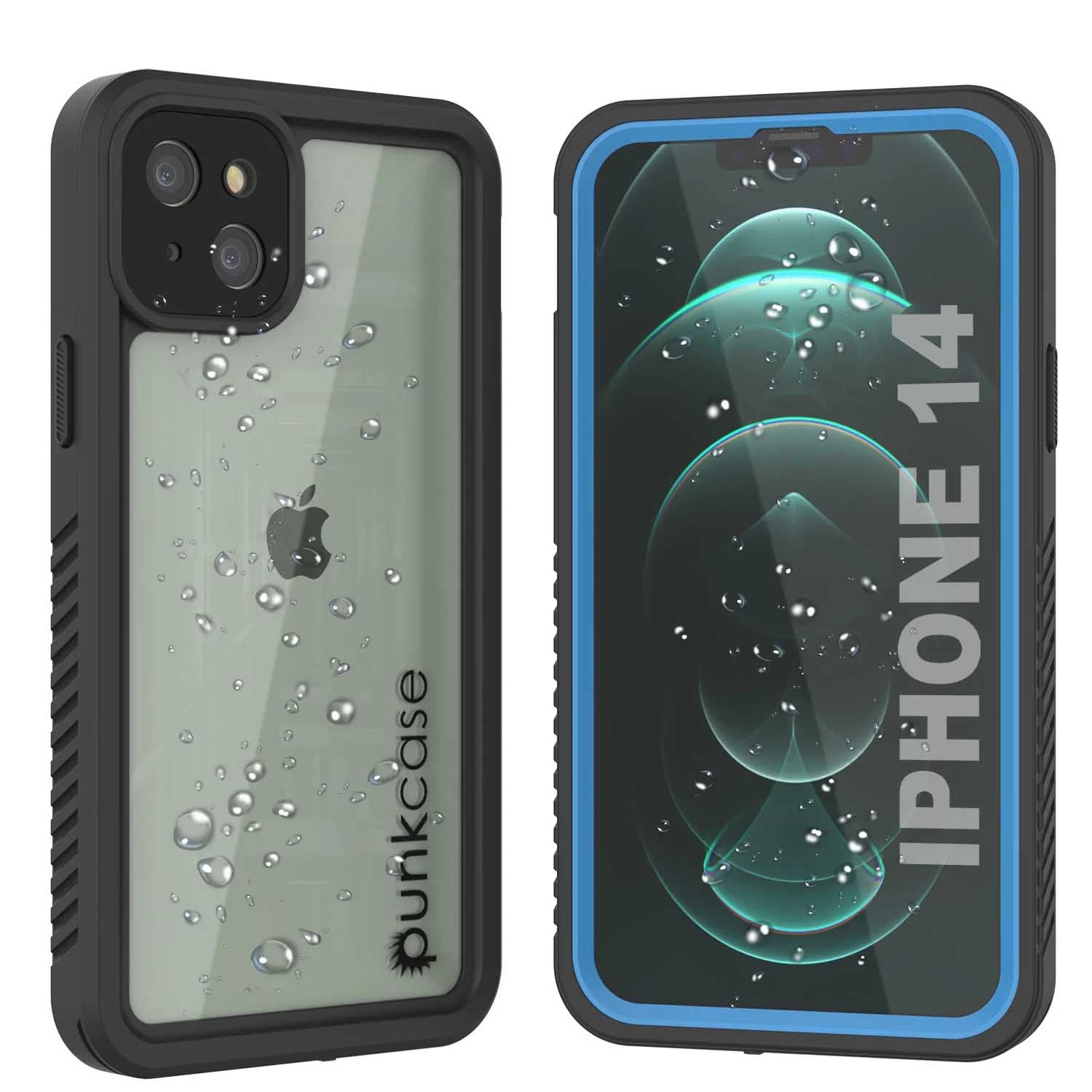 iPhone 14  Waterproof Case, Punkcase [Extreme Series] Armor Cover W/ Built In Screen Protector [Light Blue]