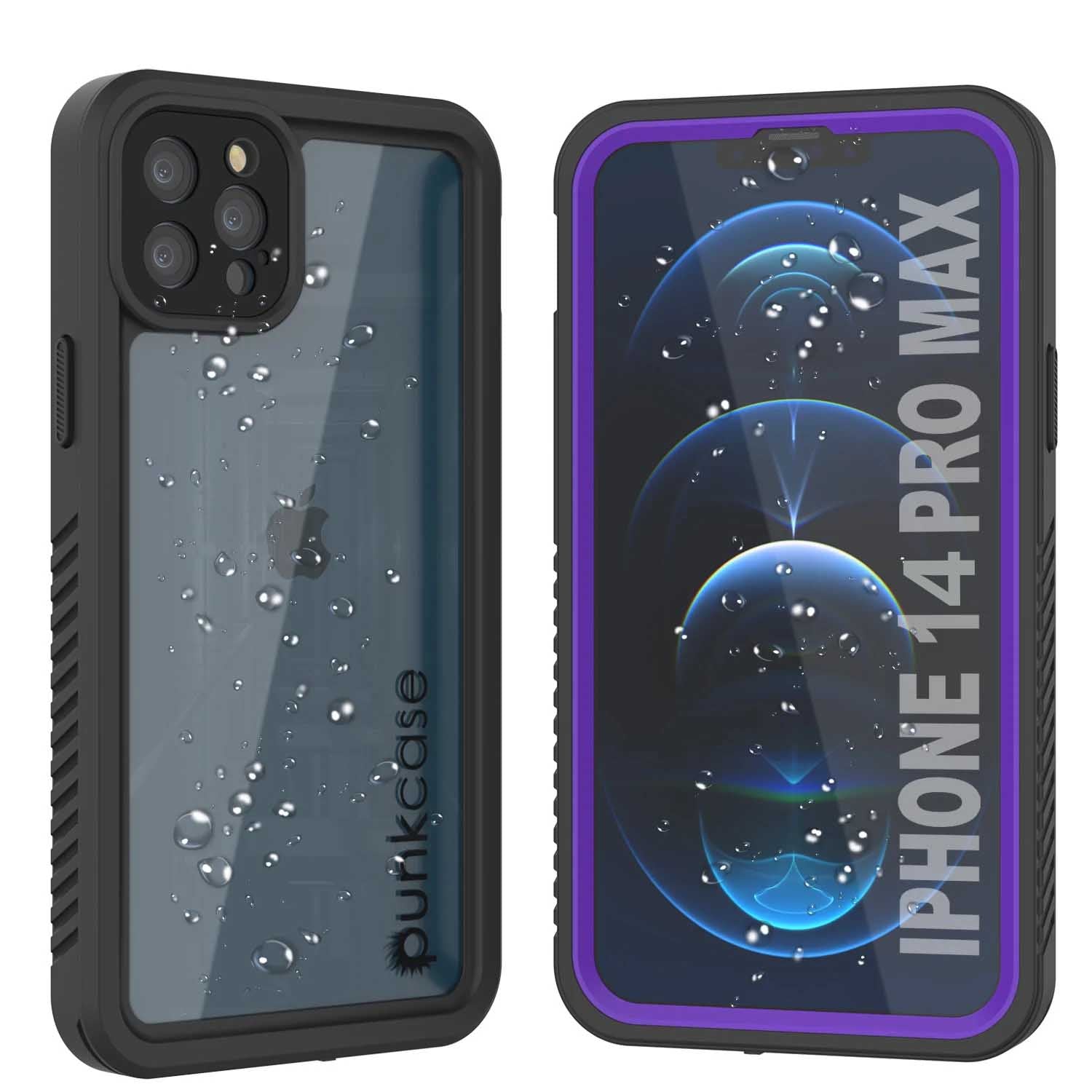 iPhone 14 Pro Max Waterproof Case, Punkcase [Extreme Series] Armor Cover W/ Built In Screen Protector [Purple]