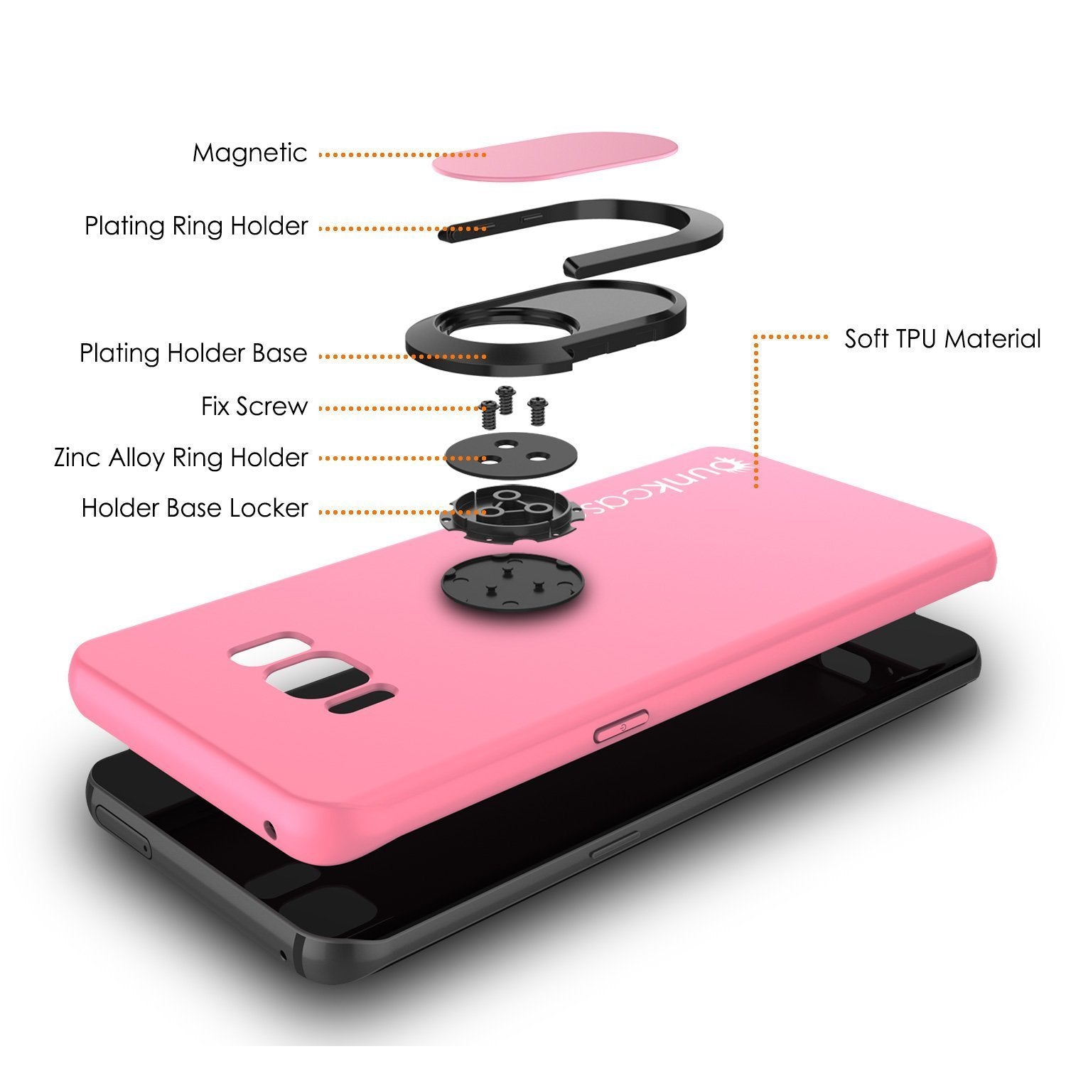 Galaxy S8 Case, Punkcase Magnetix Protective TPU Cover Pink