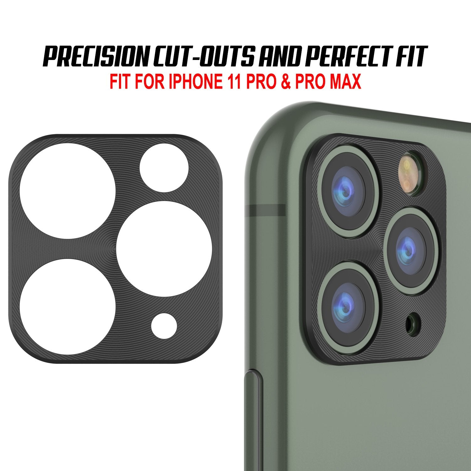 Punkcase iPhone 11 Pro Camera Protector Ring [Black]
