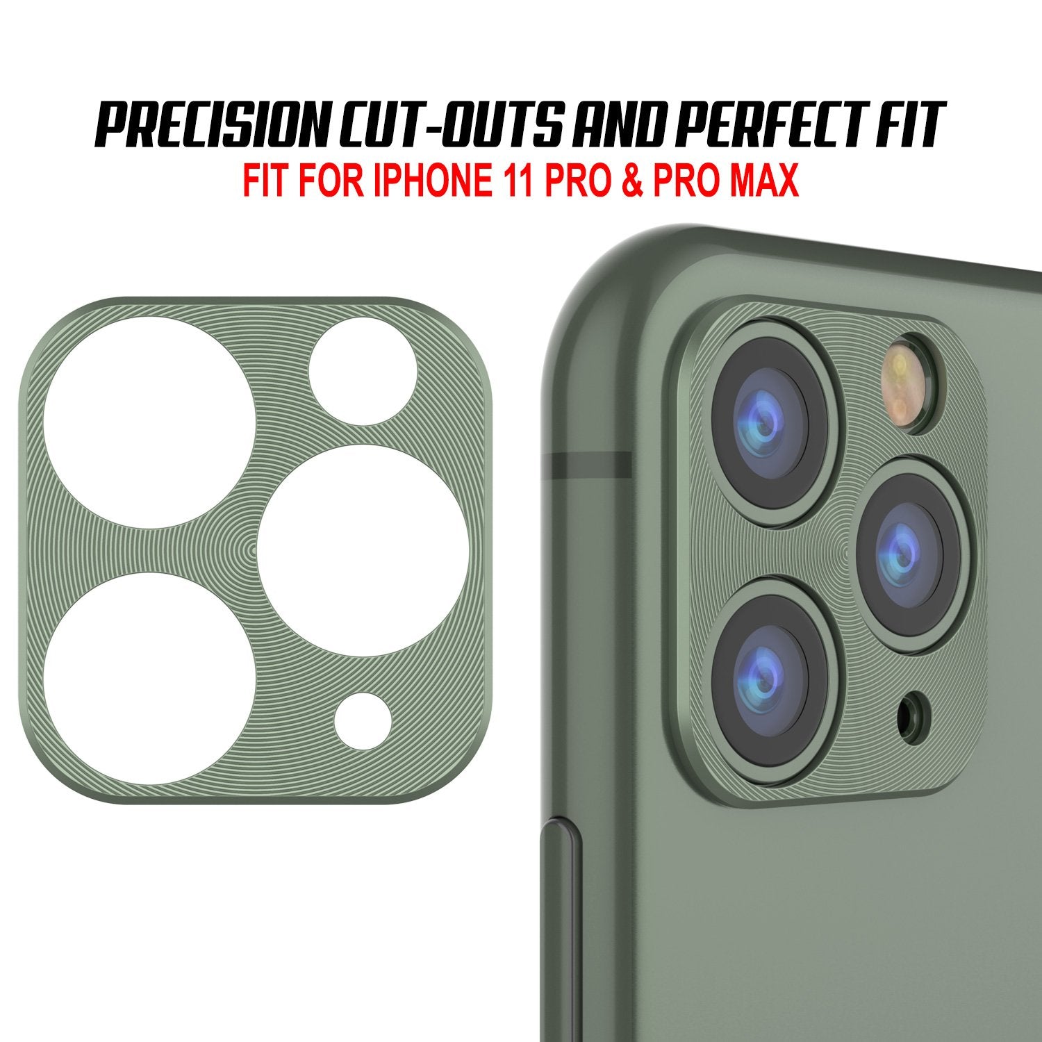 Punkcase iPhone 11 Pro Max Camera Protector Ring [Green]
