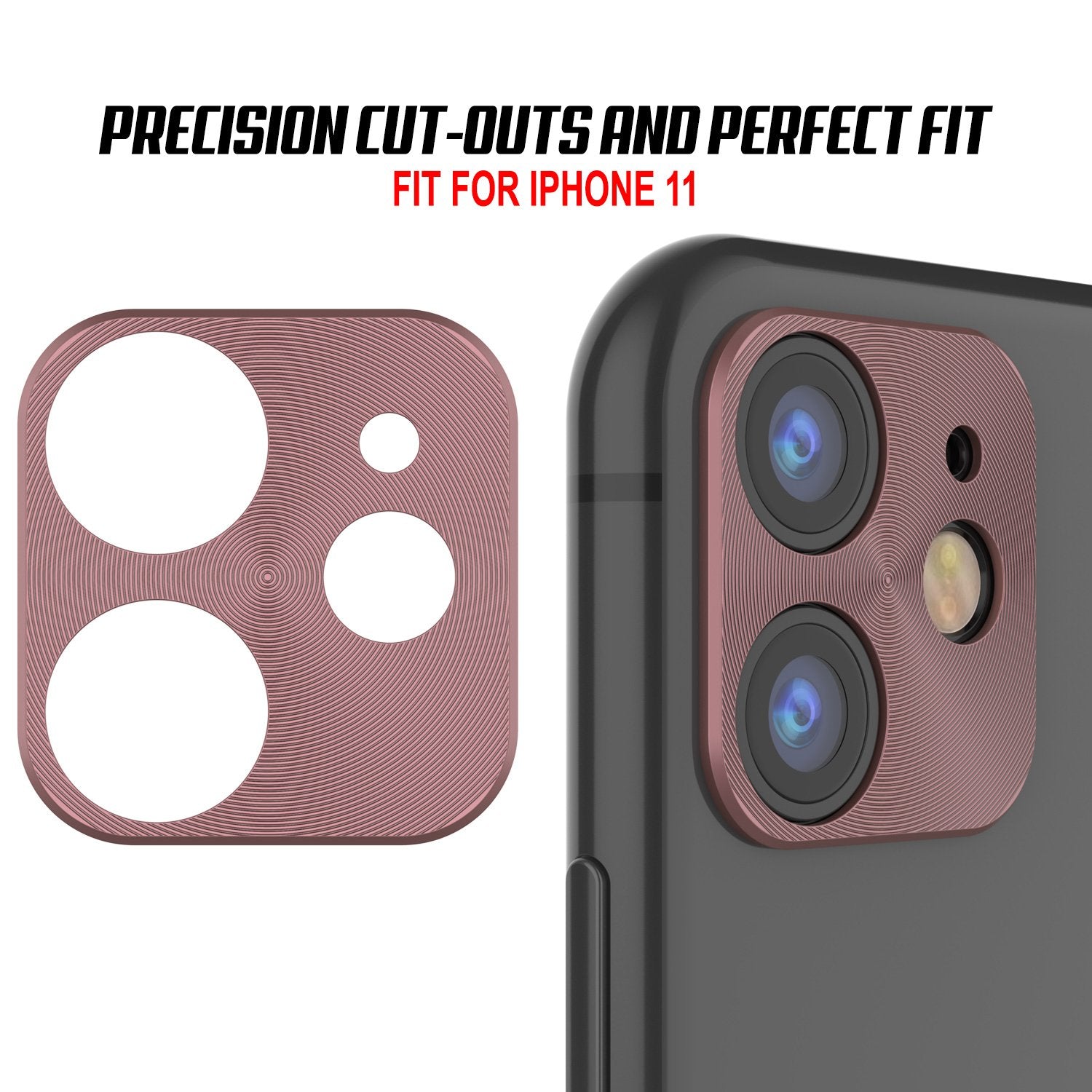 Punkcase iPhone 11 Camera Protector Ring [Rose-Gold]