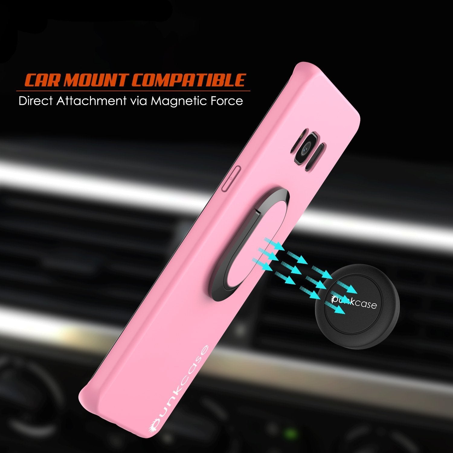 Galaxy S8 Case, Punkcase Magnetix Protective TPU Cover Pink