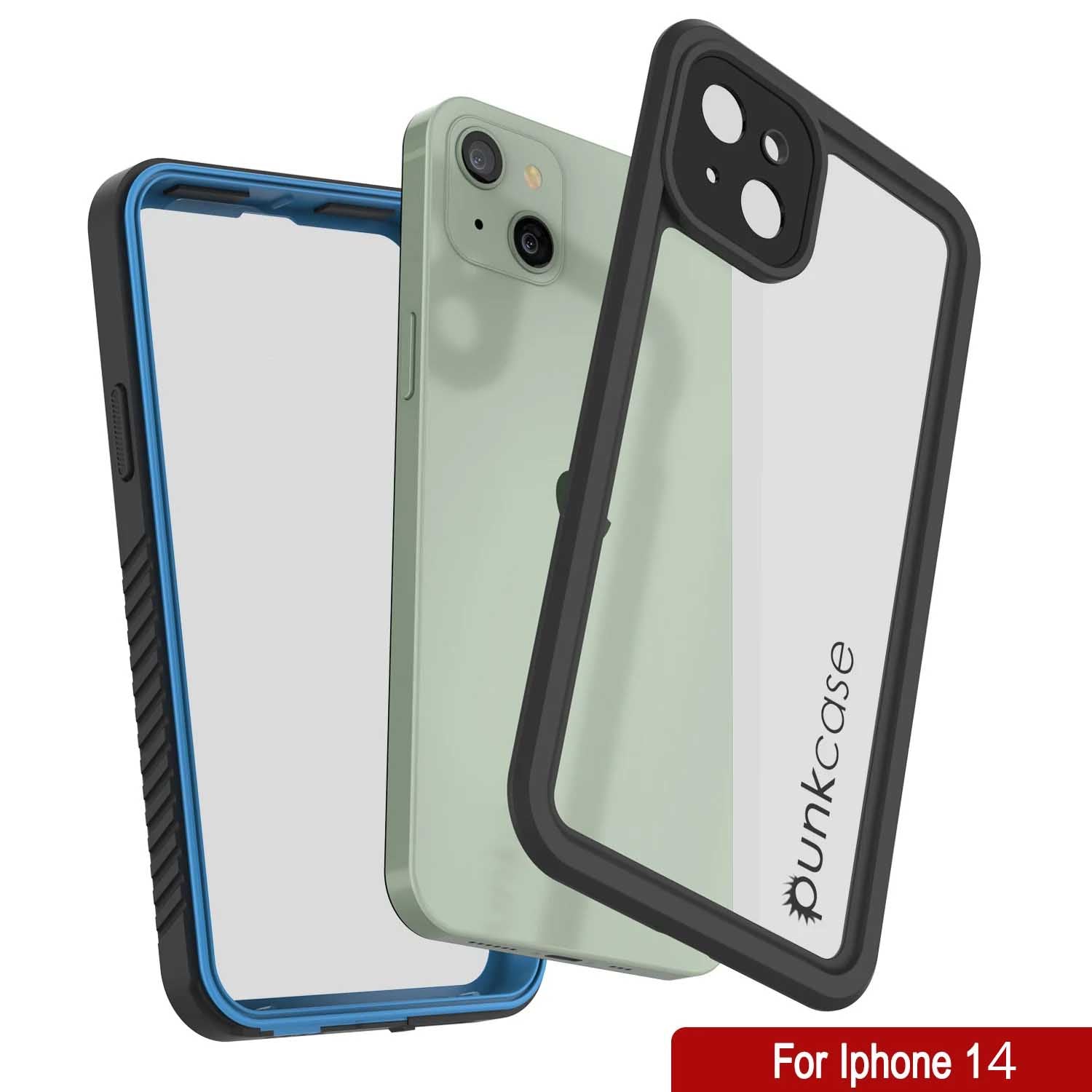 iPhone 14  Waterproof Case, Punkcase [Extreme Series] Armor Cover W/ Built In Screen Protector [Light Blue]