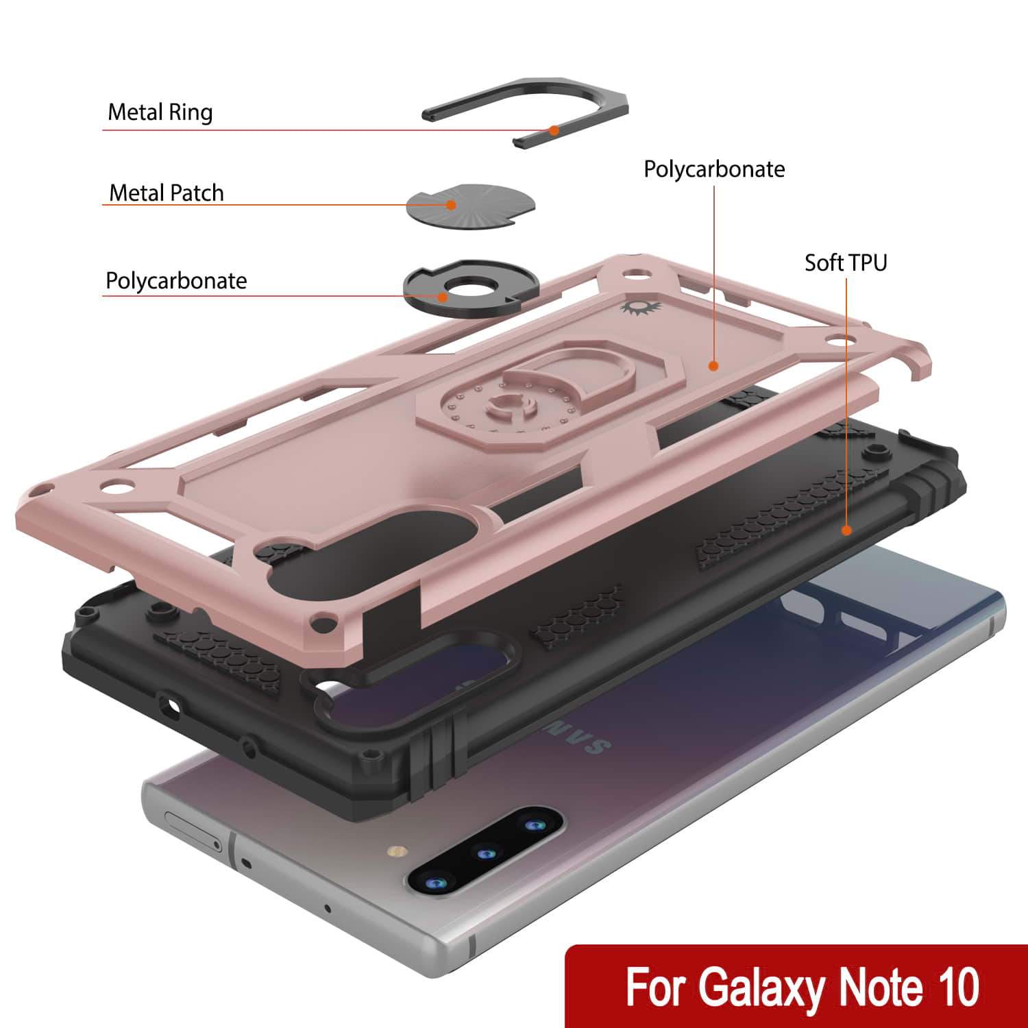 Galaxy Note 10 Punkcase Armor Military Case Rose-Gold