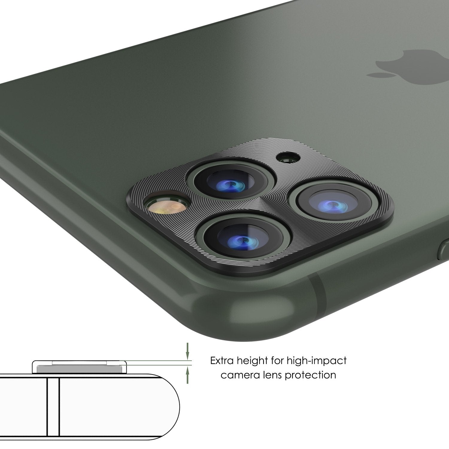 Punkcase iPhone 11 Pro Camera Protector Ring [Black]