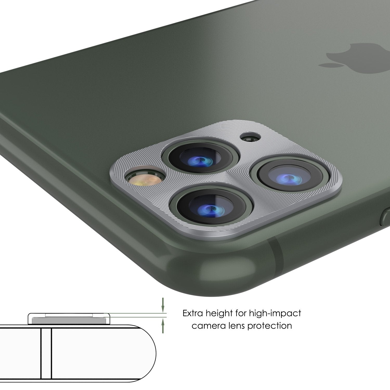 Punkcase iPhone 11 Pro Camera Protector Ring [Silver]