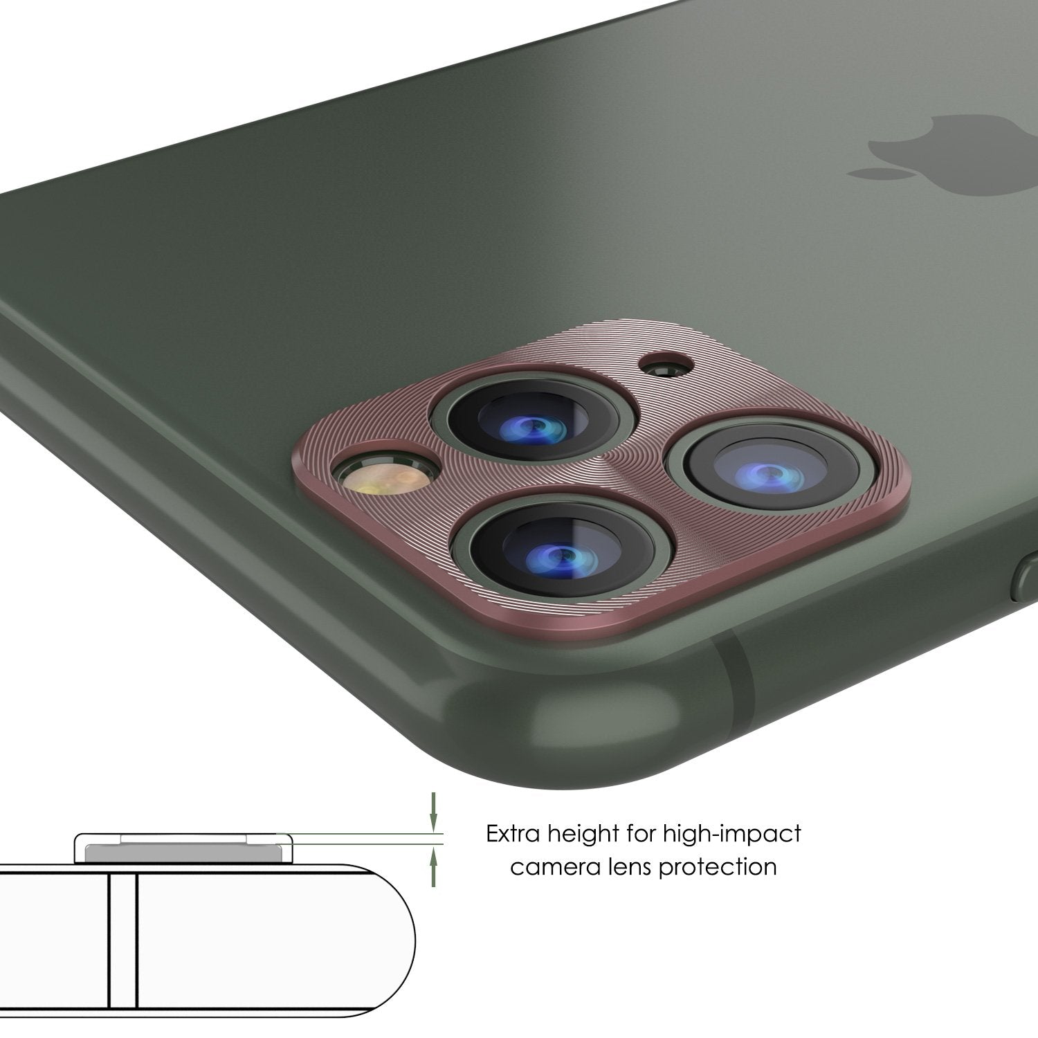 Punkcase iPhone 11 Pro Camera Protector Ring [Rose-Gold]